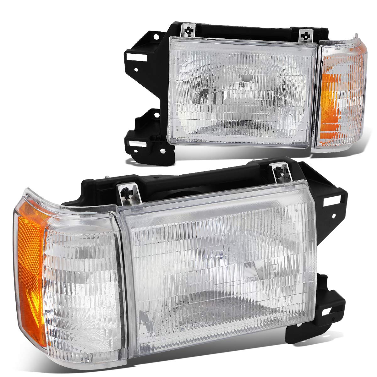 Ford Bronco F-150 Headlights Assembly 1987-1991 Replacement - Halogen OE Style for Off-Road & Night Driving