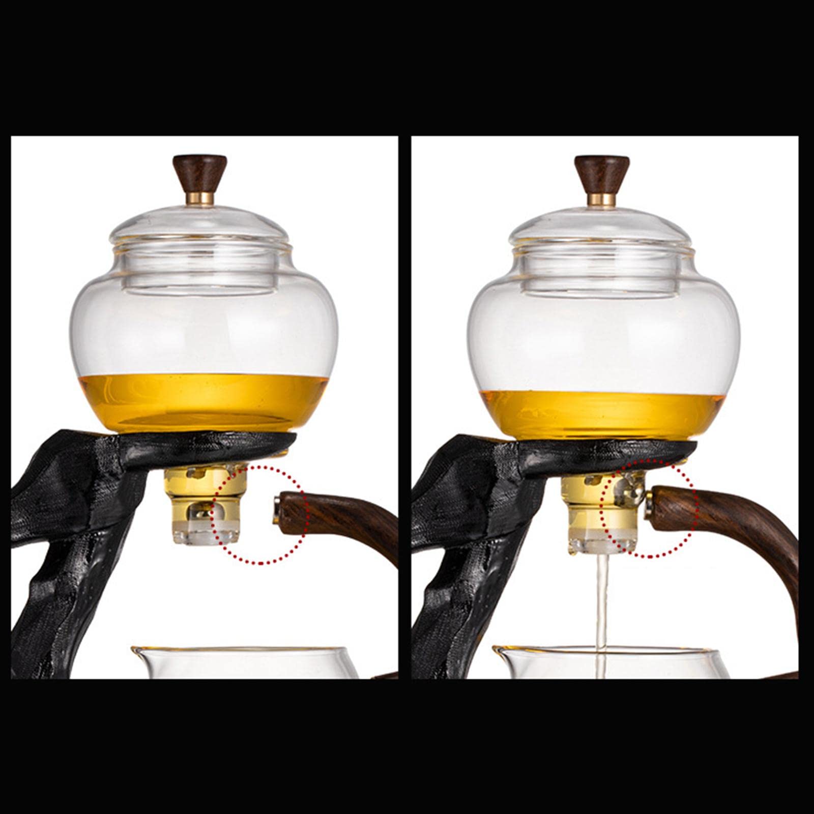 Premium Automatic Glass Tea Drip Pot with Infuser - Electric Oolong Tea Maker Set for Home & Office Use | Perfect for Loose Leaf Tea Brewing, Gift Giving & Relaxation Moments