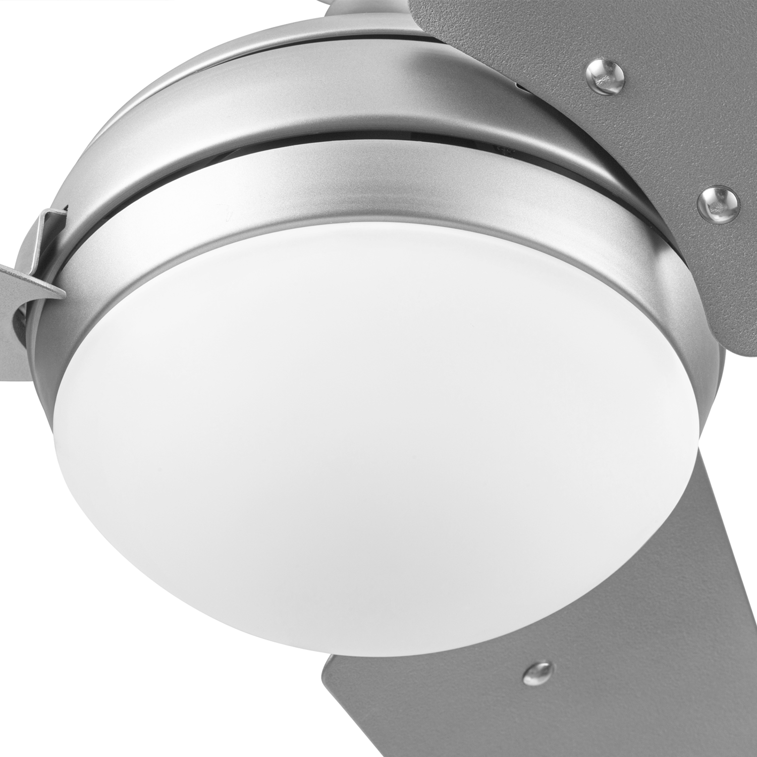 52 Inch Maxon Silver Ceiling Fan with Remote Control - Perfect for Living Room, Bedroom, and Outdoor Patio Cooling