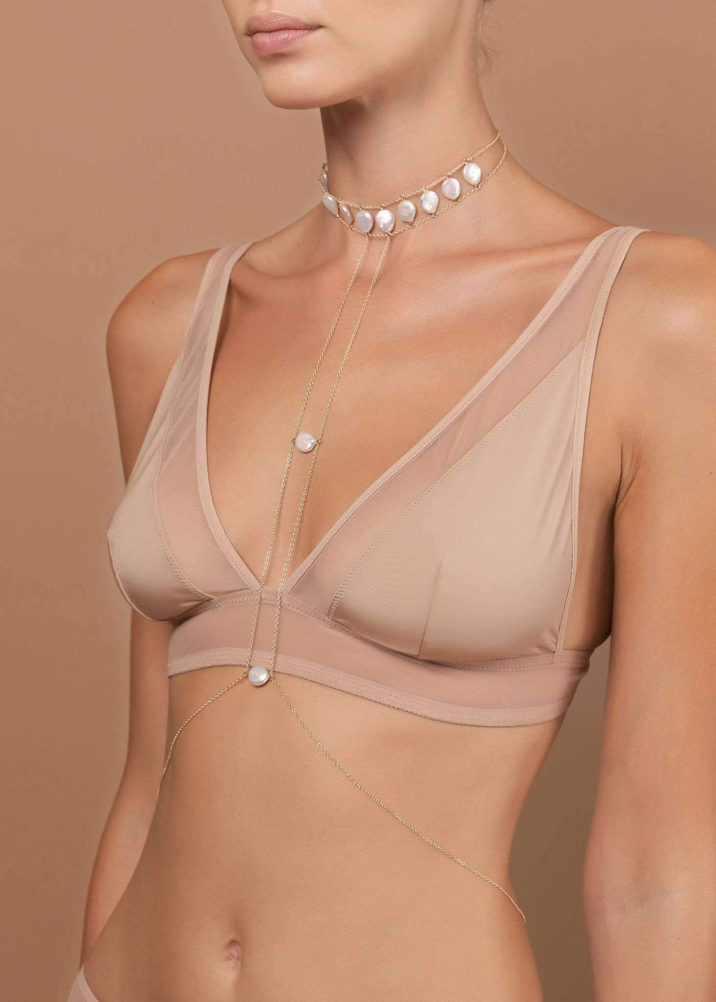 Elegant Crown Choker Pearl Body Chain Jewelry for Women - Perfect for Weddings, Parties & Boho Fashion