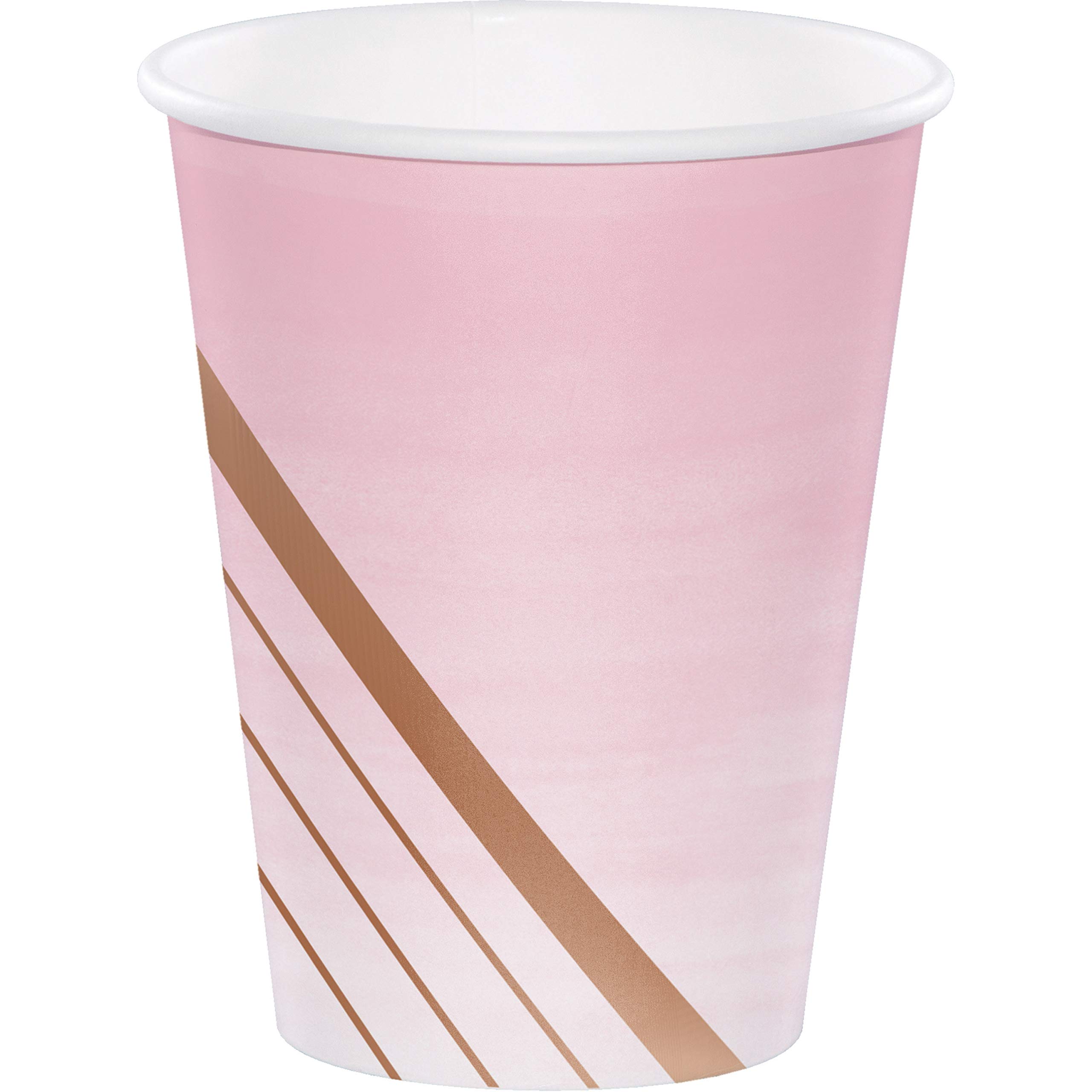 Creative Converting Rosé All Day 12 oz. Disposable Paper Cups - Pink Party Cups for Weddings, Bridal Showers & Summer Gatherings
