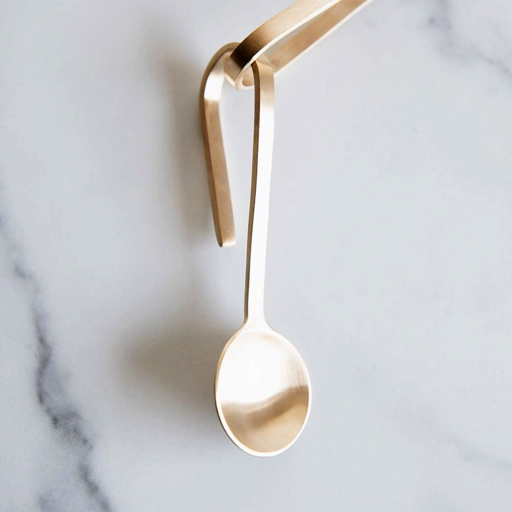 Premium Brass Loop Spoon - Elegant & Durable Kitchen Utensil for Stirring, Serving & Decorating - Perfect for Coffee, Tea, Baking & Home Décor