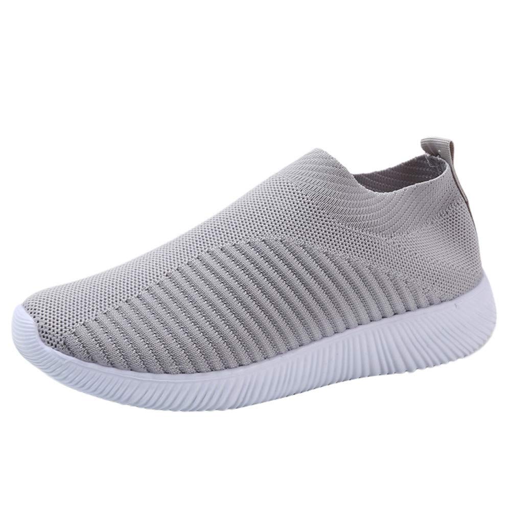 **Women's & Men's Slip-On Walking Shoes - Non-Slip Running Sneakers for Casual, Tennis & Cross Training - Comfortable White Athletic Shoes for Walking, Jogging & Gym Workouts**