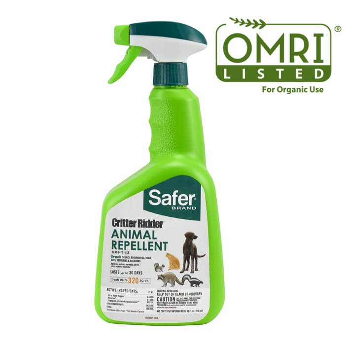 Critter Ridder Ready-to-Use Animal Repellent Spray - 32 oz | Natural Pest Control for Gardens, Lawns & Outdoor Areas | Protects Plants from Rabbits, Squirrels & Deer