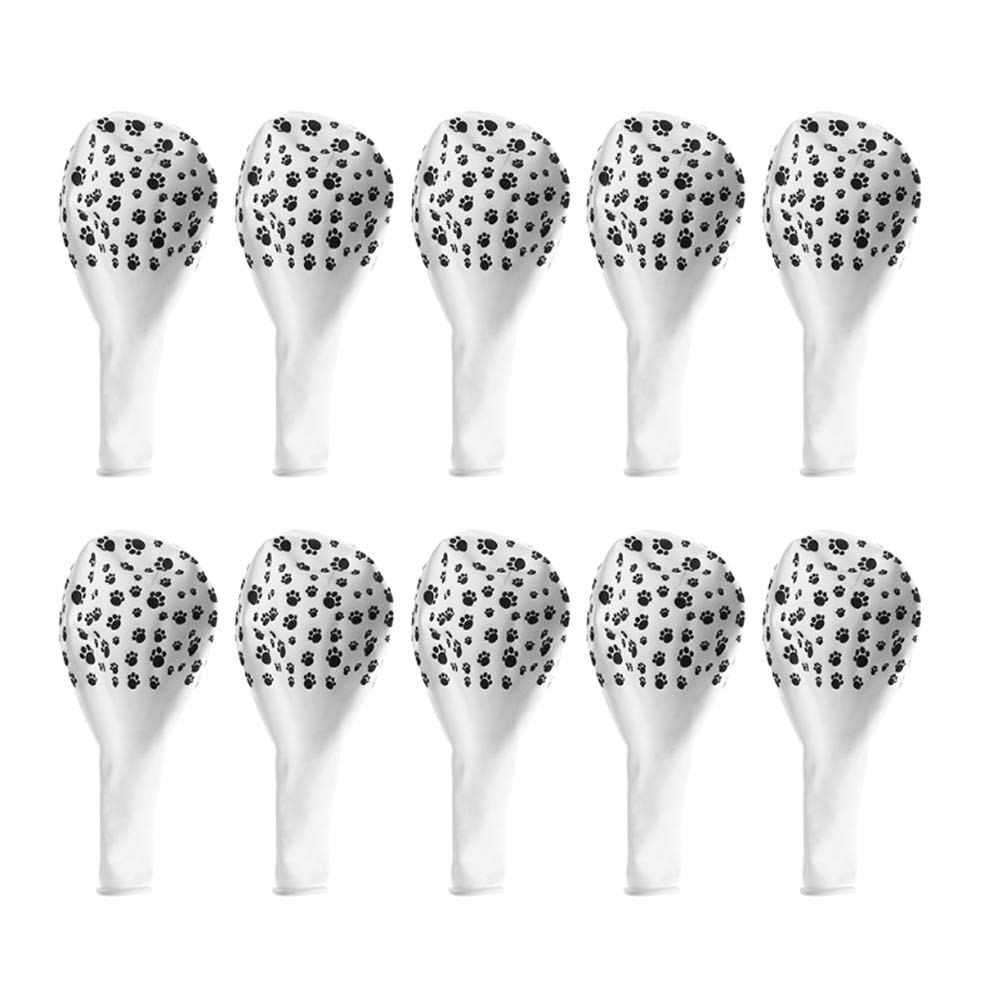 Amosfun Dog Paw Print Balloons - Black & White Inflatable Party Balloons for Birthday, Wedding, Baby Shower Decorations | Perfect for Pet Lover Celebrations