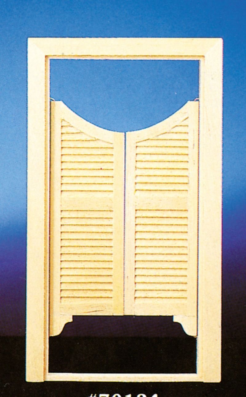 Handley House Dollhouse Miniature Double Swinging Doors - 1:12 Scale Wooden Hinged Doors for Dollhouse DIY & Model Building - Perfect for Victorian, Modern or Farmhouse Dollhouse Scenes