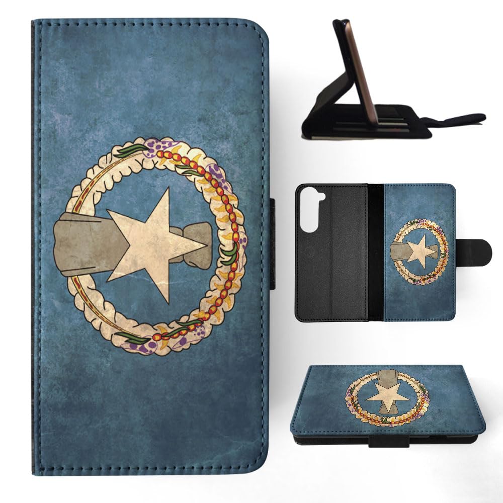Premium Northern Mariana Islands Flag Design Flip Wallet Phone Case for Samsung Galaxy S23+ Plus - Stylish Protection with Card Slots for Everyday Use & Travel