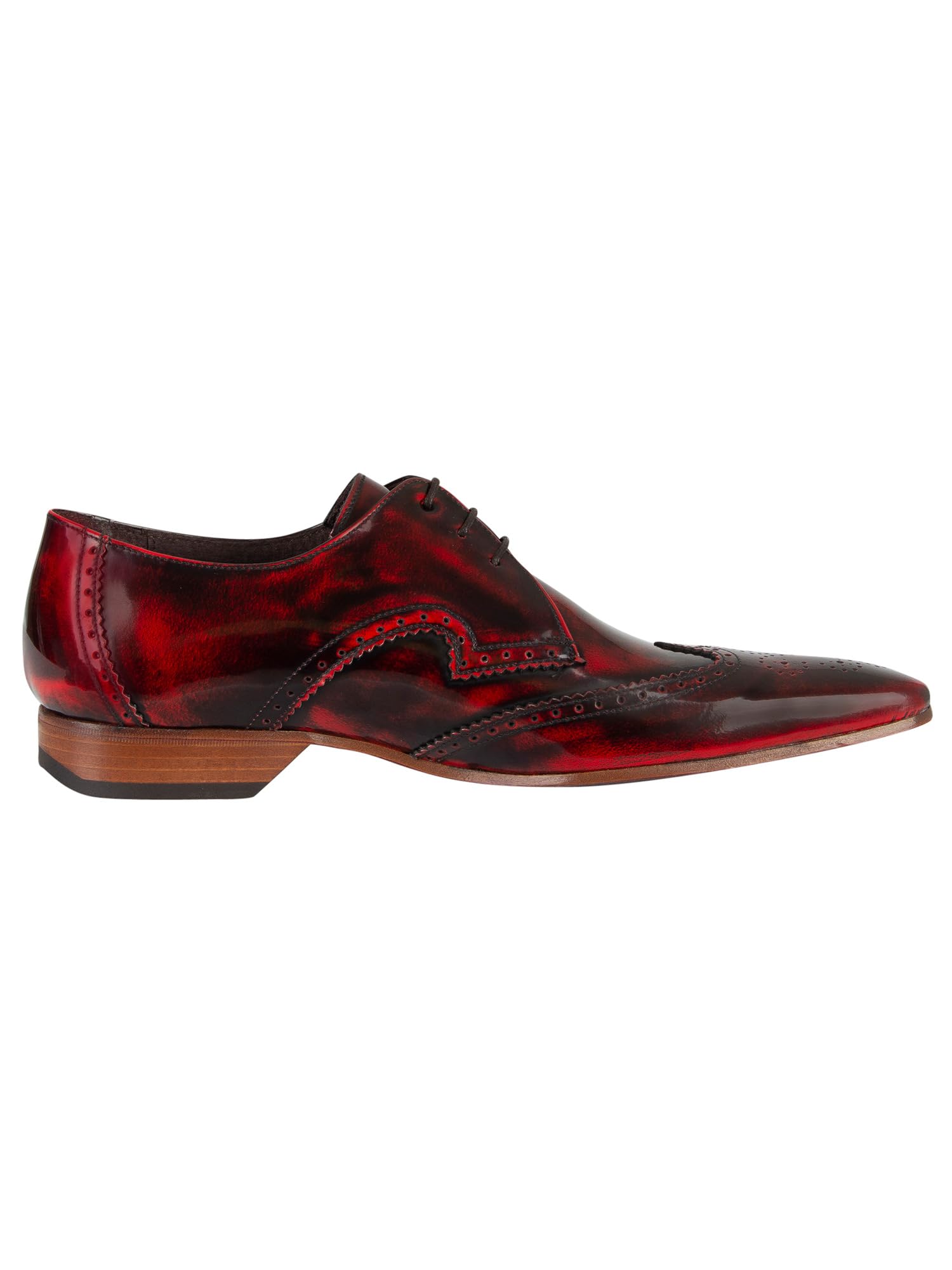 Premium Men's Red Leather Dress Shoes - Handcrafted Polished Oxfords for Formal Events, Weddings & Business Attire