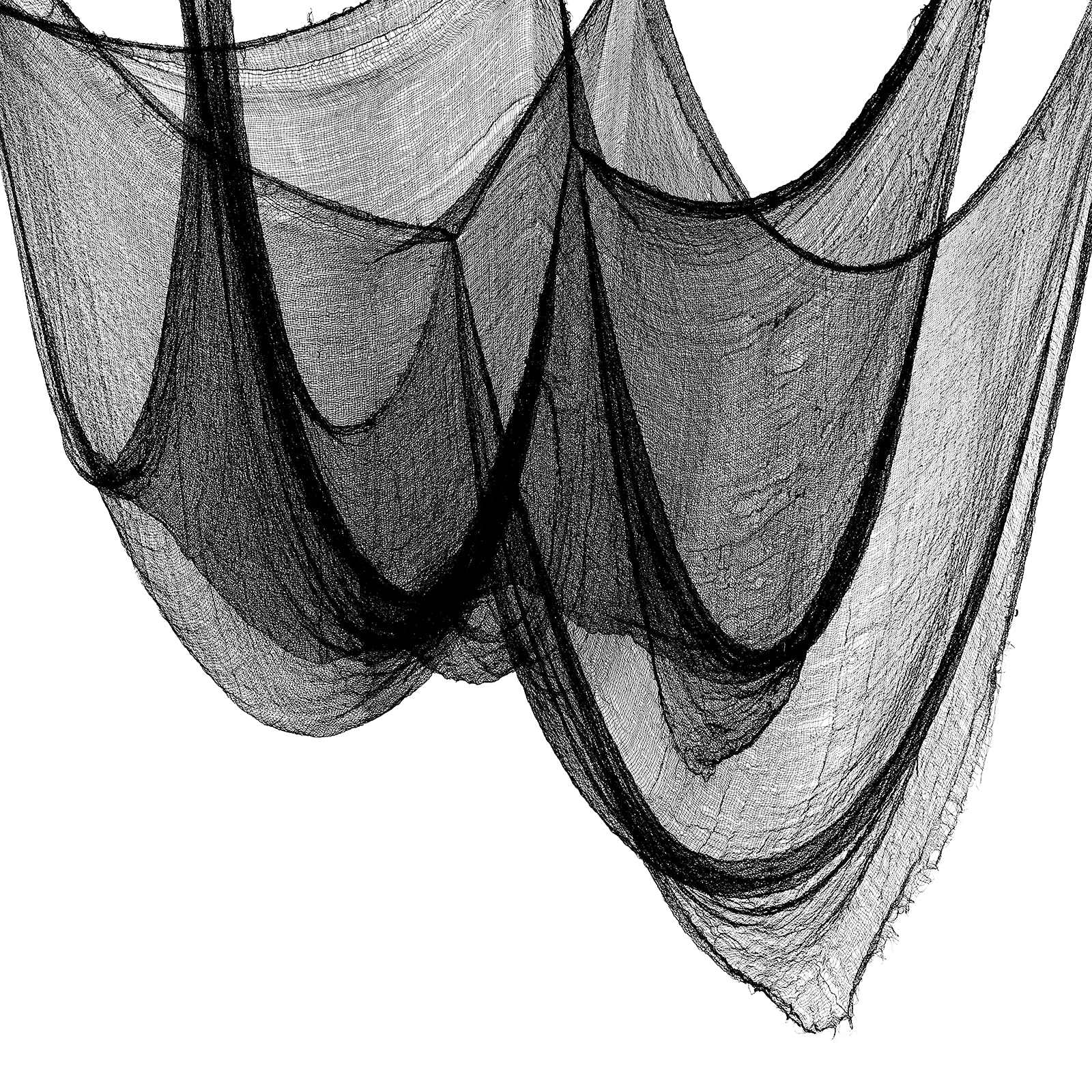 Halloween Creepy Cloth Black 80×160 Inch - Scary Spider Web Decor for Outdoor & Indoor - Perfect for Halloween Party Decorations, Haunted House Props, and Spooky Yard Displays