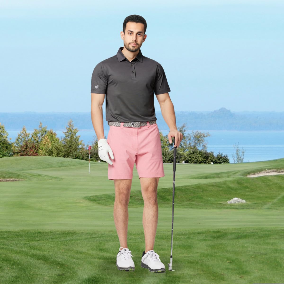Men's Performance Polo Shirt - Lightweight Quick-Dry Short Sleeve Golf Shirt with Jacquard Collar | Breathable & Moisture-Wicking for Casual Wear, Sports & Outdoor Activities