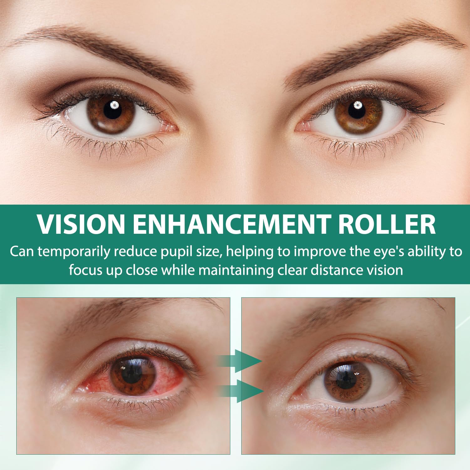 Vision Enhancing Massage Roller for Eyes - Natural Eye Relief Roller to Reduce Strain, Fatigue & Discomfort - Improves Visual Clarity - 8ml (3 Pack) - Perfect for Office Workers, Gamers & Digital Screen Users