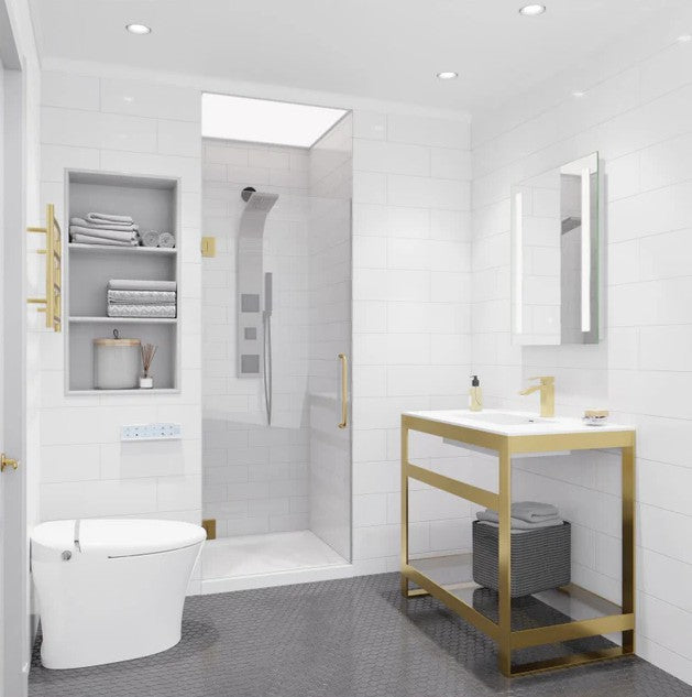 Anzzi SD AZ8075 02BG Passion Frameless Shower Door 30