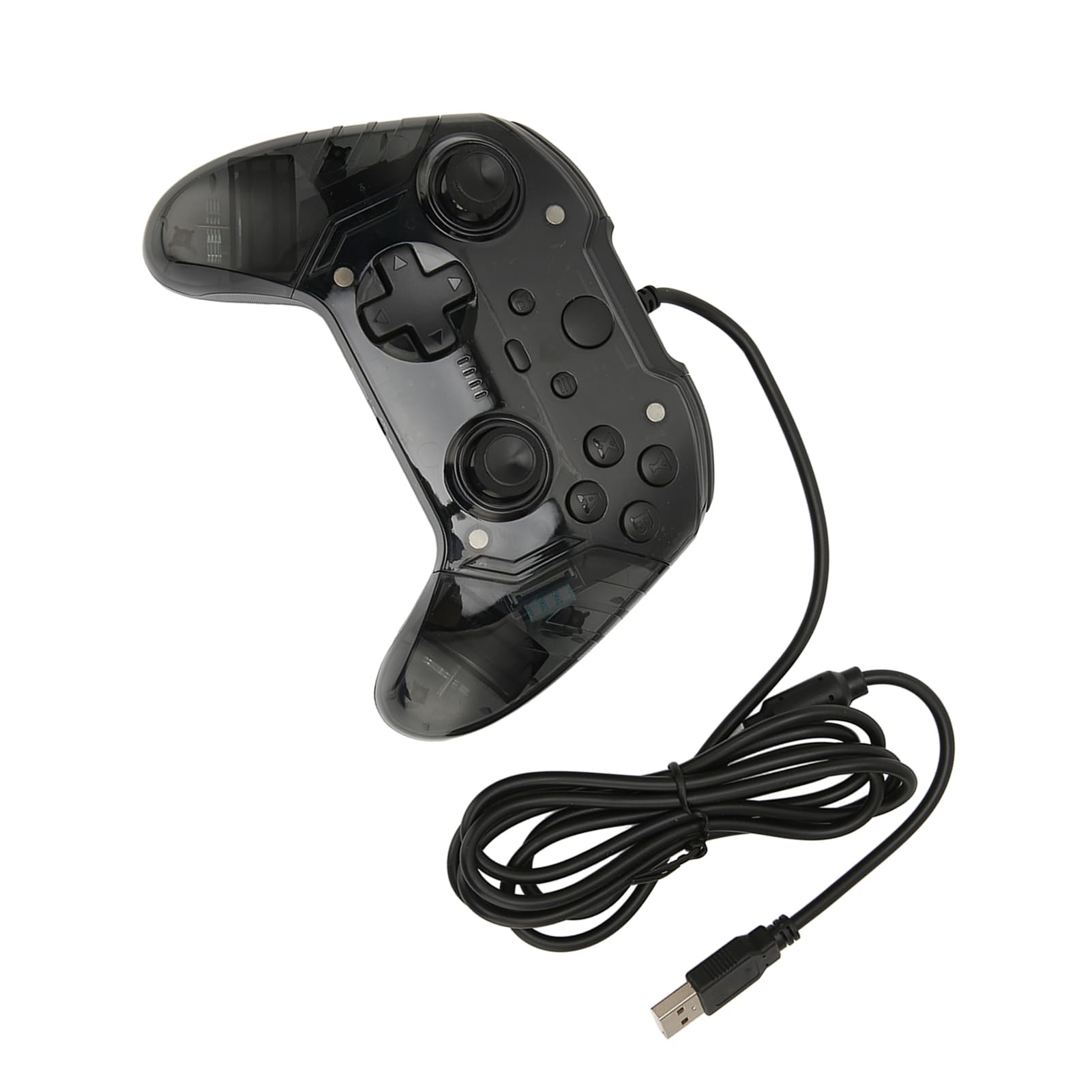 Wireless Gaming Controller with Dual Vibration, Ergonomic Gamepad Joystick for PC/Windows - Durable Transparent Black Case - Perfect for Steam Games, Fortnite & Esports Tournaments