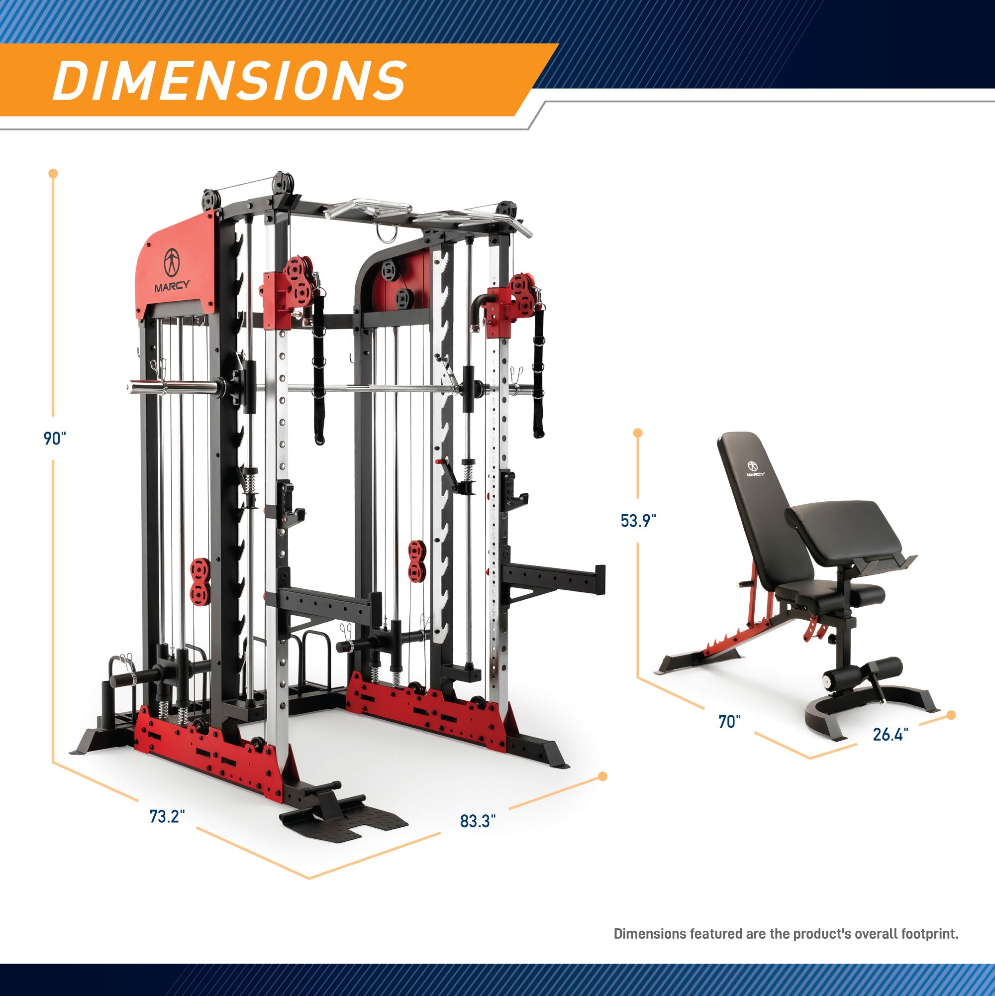 Marcy SM 7553 Deluxe Smith & Squat System - Home Gym Equipment for Strength Training & Weight Lifting - Perfect for Home Workouts & Fitness Enthusiasts