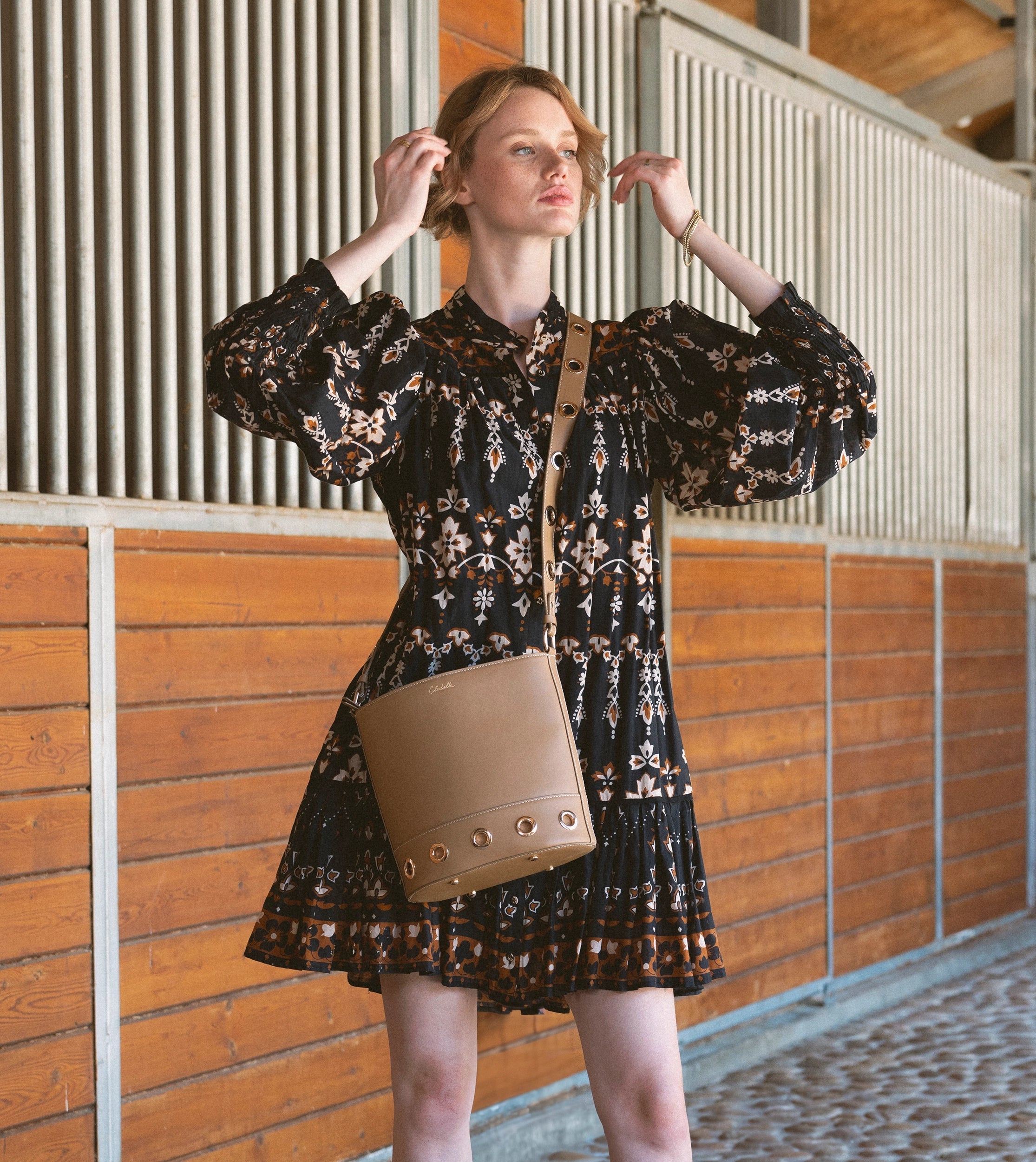 Rochelle Genuine Leather Bucket Bag in Caramel - Stylish Crossbody Purse for Women, Perfect for Work, Travel & Everyday Use