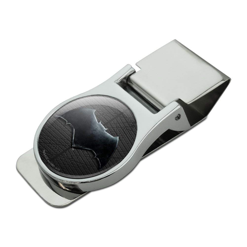 Justice League Movie Batman Logo Satin Chrome Plated Metal Money Clip - Premium Superhero Gift for Men, DC Comics Collectible - Perfect for Cash, Credit Cards & ID (Groomsmen, Birthday, Father's Day)