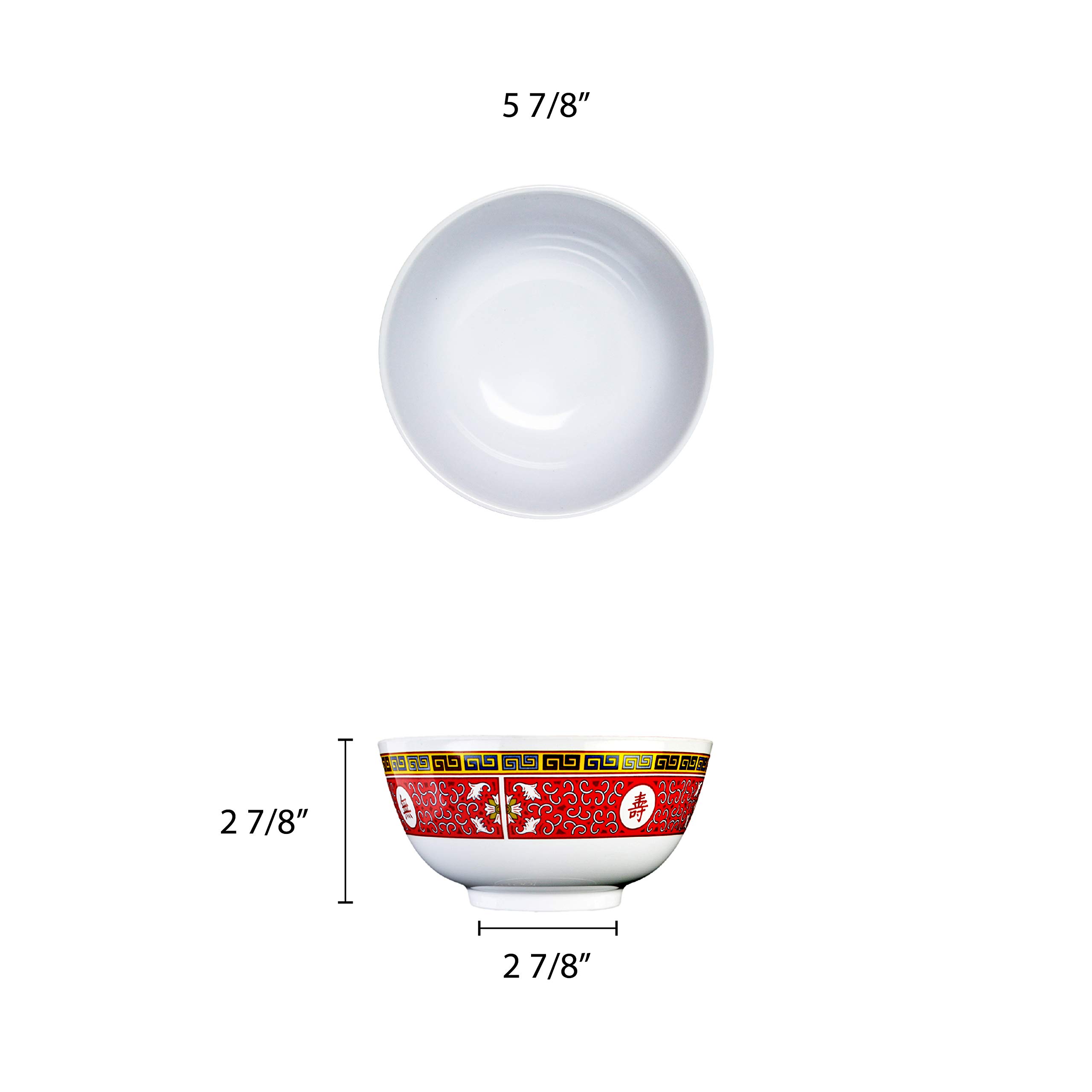 Premium Melamine Dinnerware Set - 25 oz Rice Bowl (5 7/8