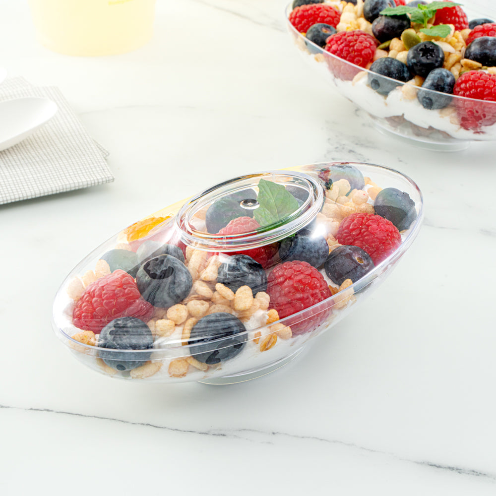6 oz Clear Plastic Deli Containers with Lids - 100 Pack, Stackable Food Storage Containers (5.5