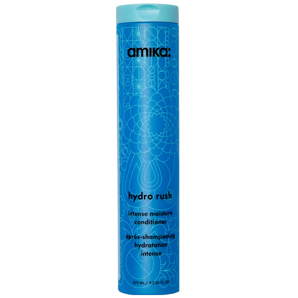 Amika Hydro Rush Intense Moisture Conditioner for Dry, Damaged Hair - Deep Hydrating Hair Treatment for Frizz Control & Shine - Perfect for Salon-Quality Results at Home