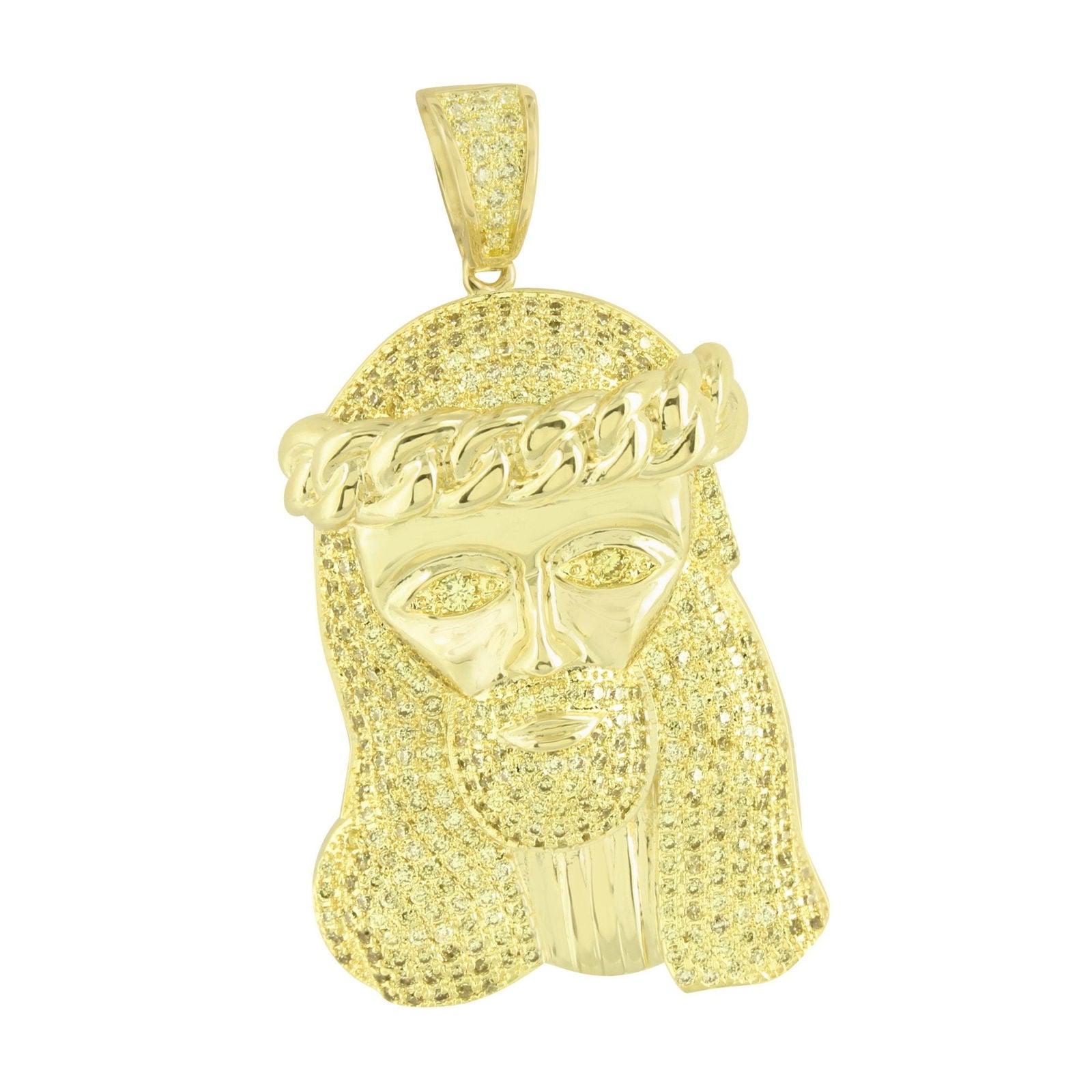 14K Gold Miami Cuban Jesus Pendant Necklace - Religious Jewelry for Men & Women - Perfect for Church, Gifts & Everyday Wear