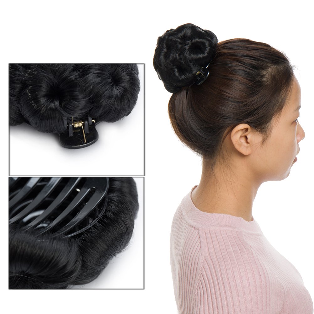Scrunchy Updo Synthetic Hair Extensions - Straight & Wavy Hepburn Bun Headband Hairpiece for Women | Perfect for Parties, Weddings & Everyday Styling