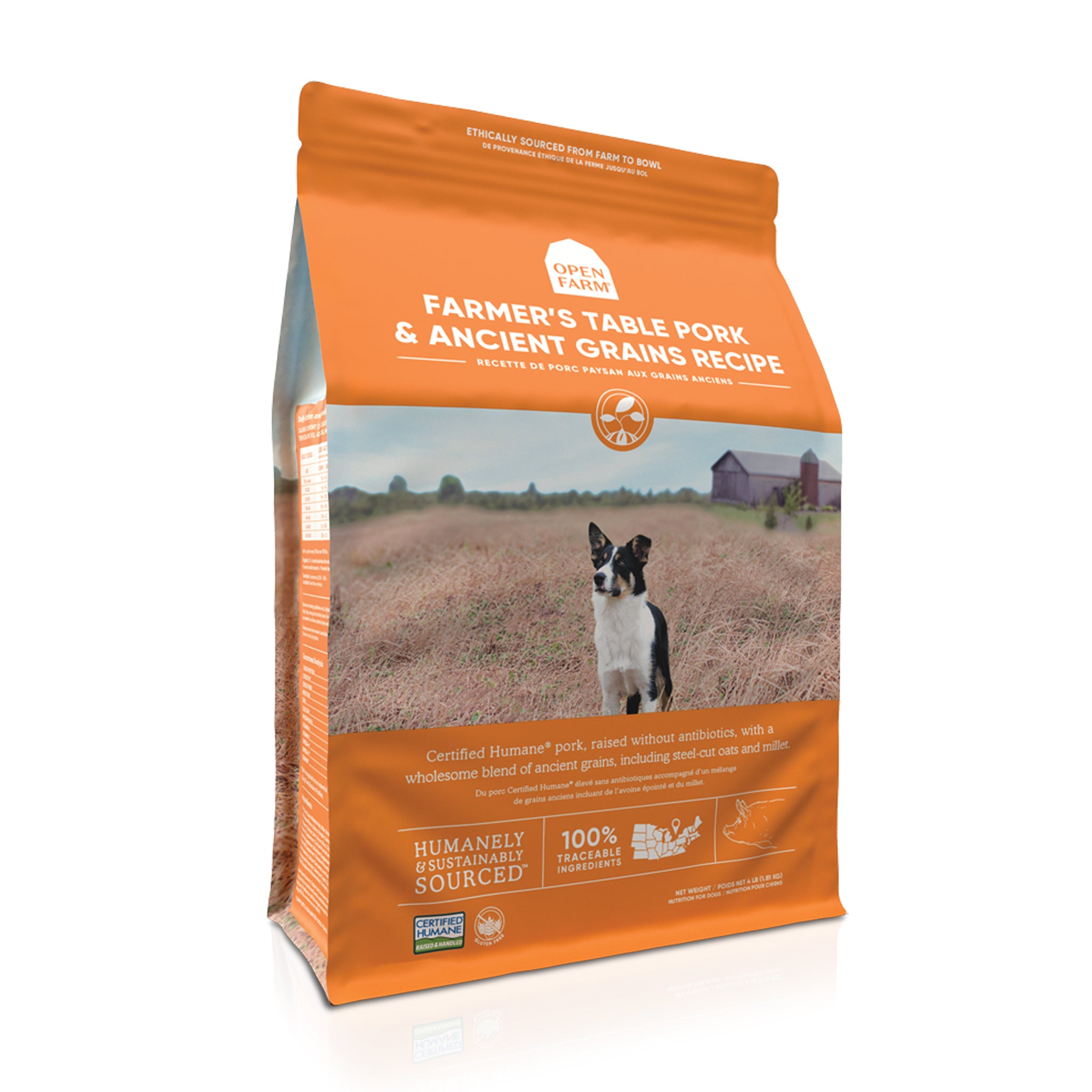 Open Farm Pork & Ancient Grains Dry Dog Food - Premium High Protein Grain-Inclusive Recipe for Adult Dogs - Ideal for Active Pets & Sensitive Stomachs