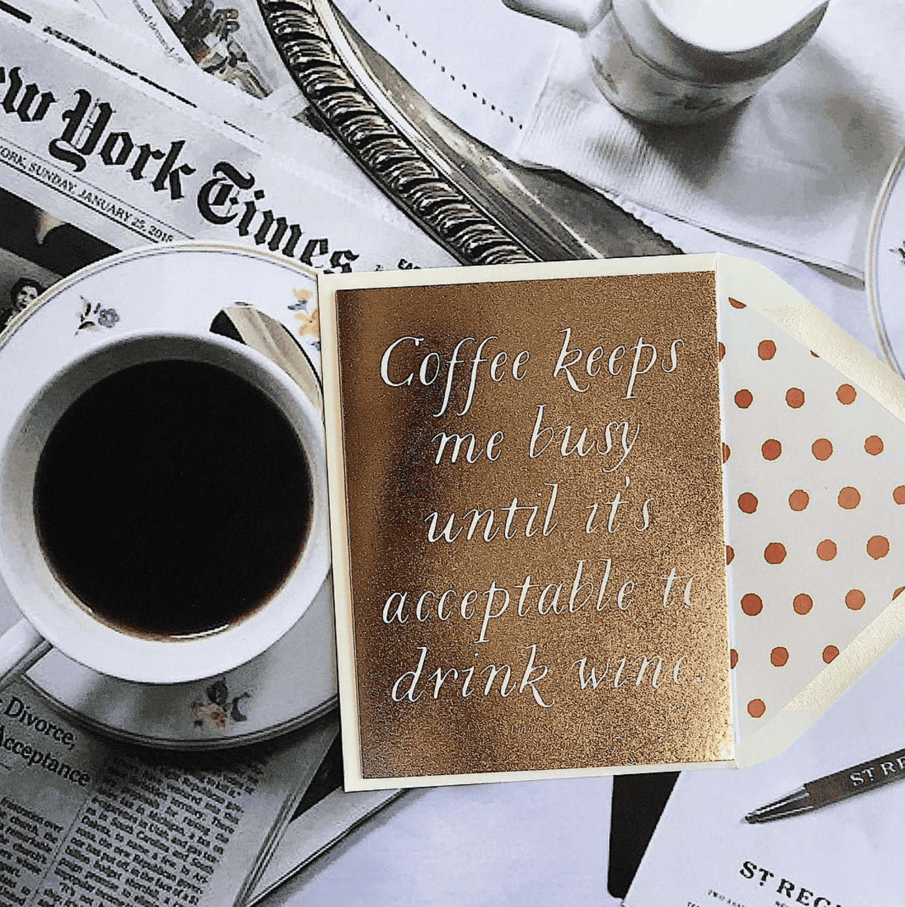 Funny Coffee Lover Greeting Card - Single Folded Card or Boxed Set of 8 - Perfect for Coffee Enthusiasts, Office Gifts & Birthday Cards