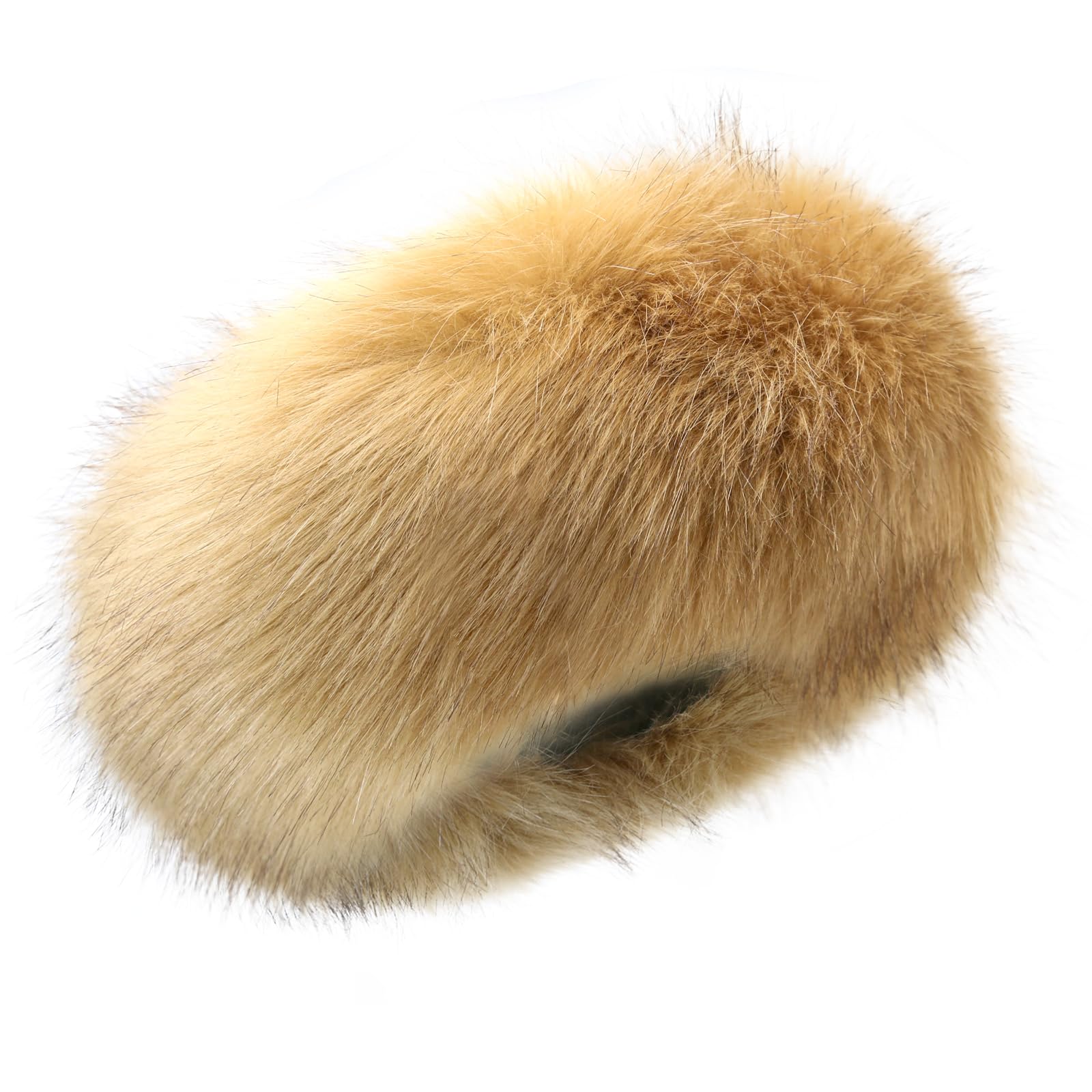 Women's Faux Fur Headband Winter Ear Warmers - Soft Elastic Fuzzy Thick Earmuffs Headwrap for Cold Weather (Brown) | Cozy Accessory for Outdoor Activities, Skiing, Snowboarding & Winter Fashion