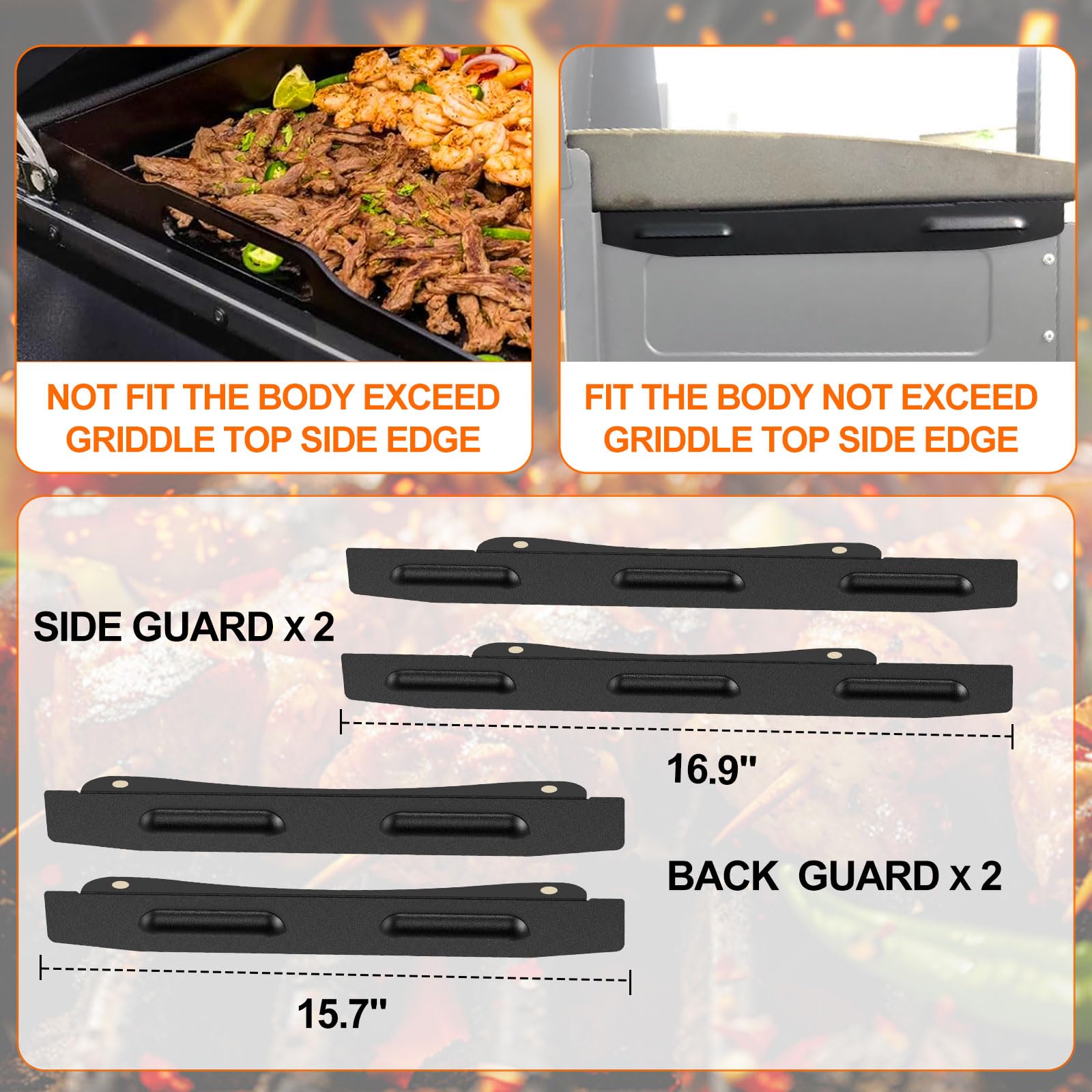 Upgraded Magnetic Wind Guards for 36” Blackstone Griddle | Stainless Steel Grill Accessories | Flame Protection & Heat Retention | Saves Gas | Compatible with Hood | Perfect for Outdoor Cooking & Camping