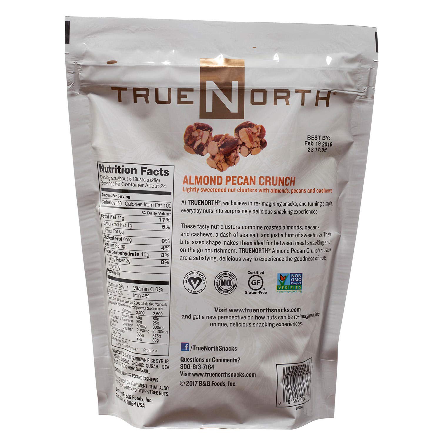 True North Almond Pecan Cashew Clusters - 24oz (2 Pack) | Healthy Snack Mix for Hiking, Office & Travel | Gluten-Free Nut Clusters with Almonds, Pecans & Cashews