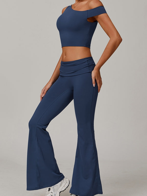 ZASUWA Women's Unique Cutout High Waist Tracksuit Set - Stylish Workout Outfit for Gym, Running & Casual Wear