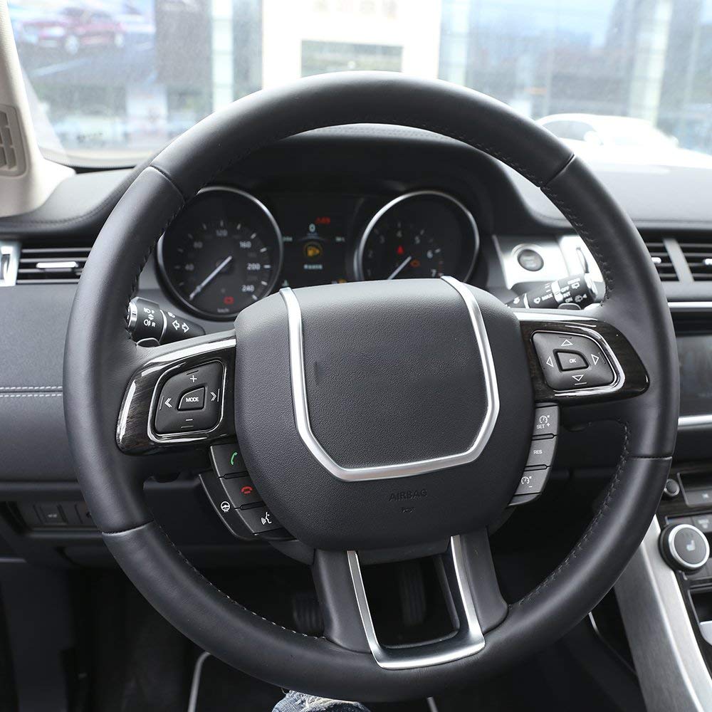 ABS Steering Wheel Trim for Land Rover Evoque 2012-2017 - Black Wood Grain - Interior Upgrade