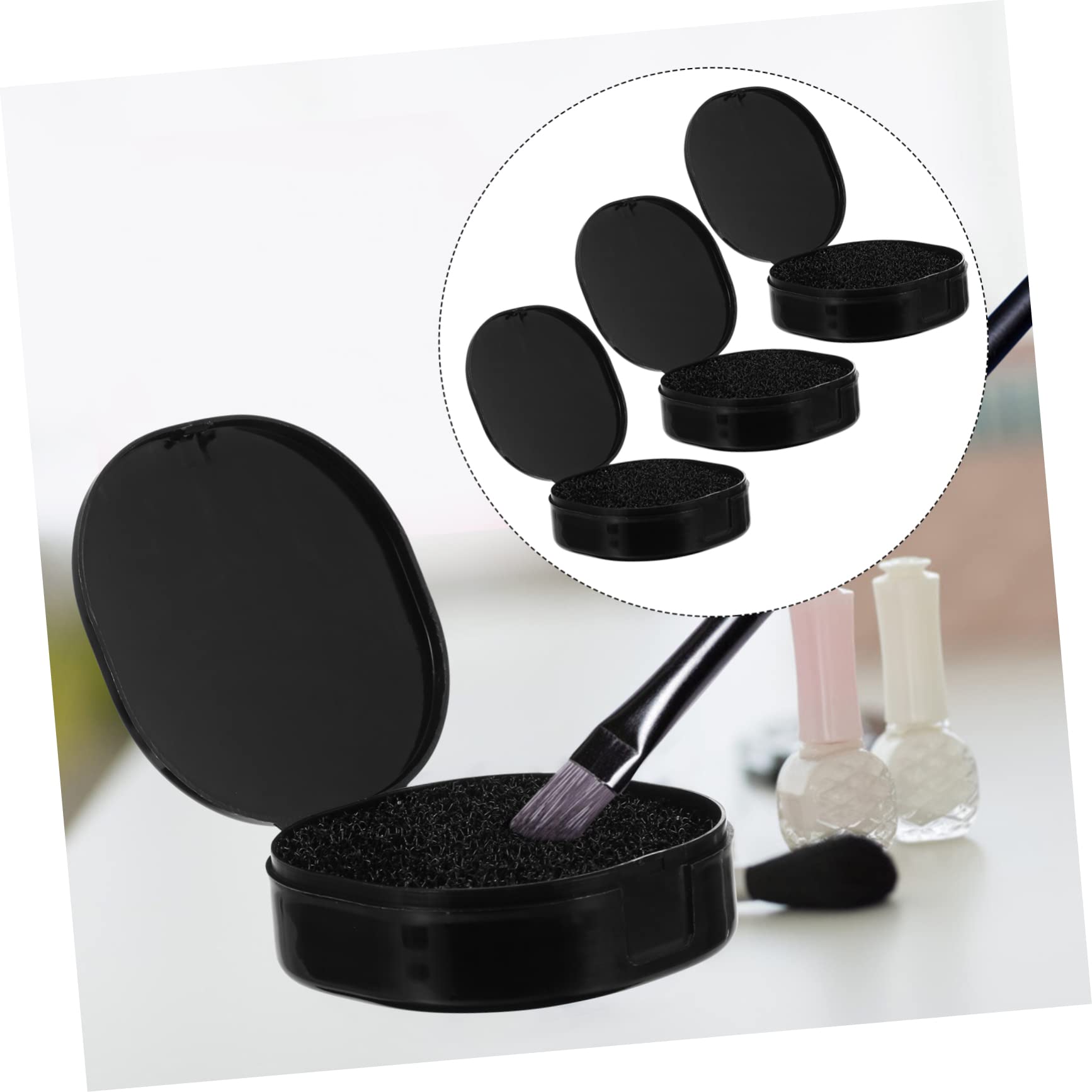 FOMIYES 3-Piece Makeup Brush Cleaning Kit with Sponge Set - Reusable Eyeshadow Brush Cleaner for Quick & Easy Cleaning - Perfect for Busy Mornings & Professional Makeup Artists