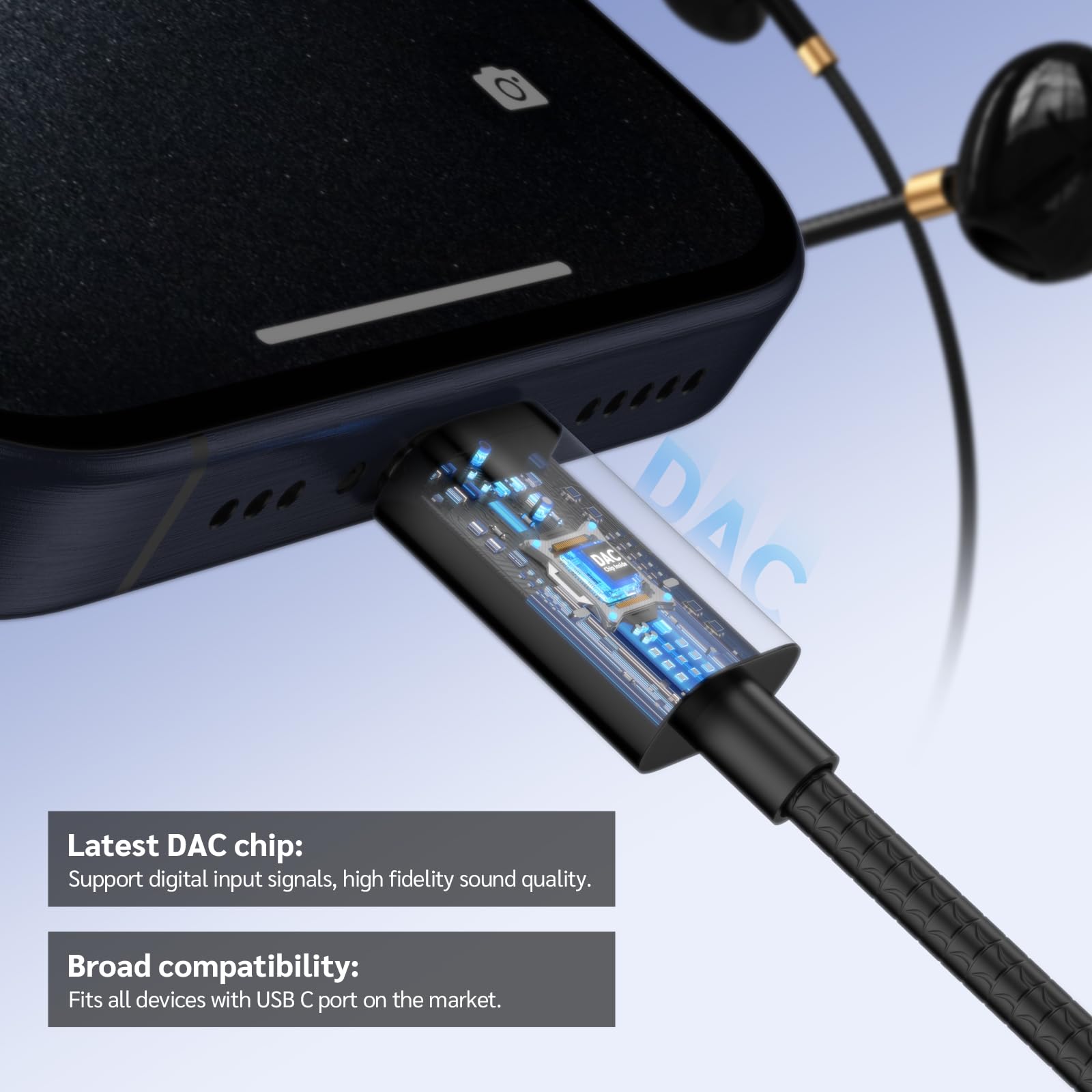 USB C Headphones 3 Pack - Wired Noise Isolating In-Ear Earbuds with Microphone & Heavy Bass | Compatible with Android Phones & All Type C Devices | Perfect for Commuting, Workouts & Gaming