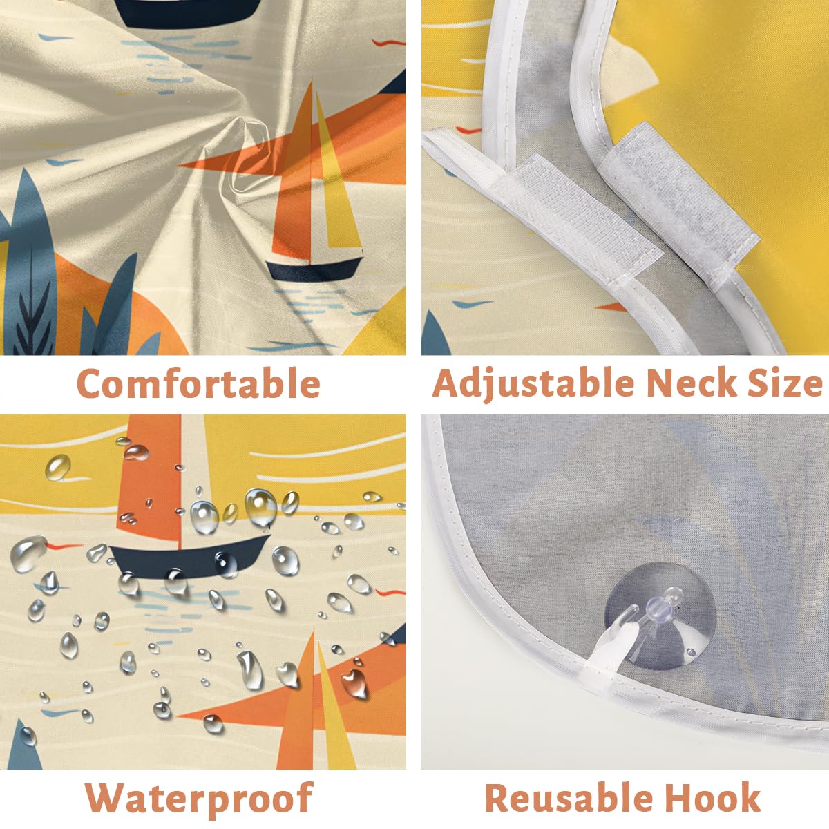 Men's Summer Cartoon Boat Beard Shaving Bib - Waterproof Makeup & Hair Dye Apron for Barbers & Artists - Sink Hair Catcher for Beard Trimming & Lineup - Perfect Gift for Grooming & Salon Use
