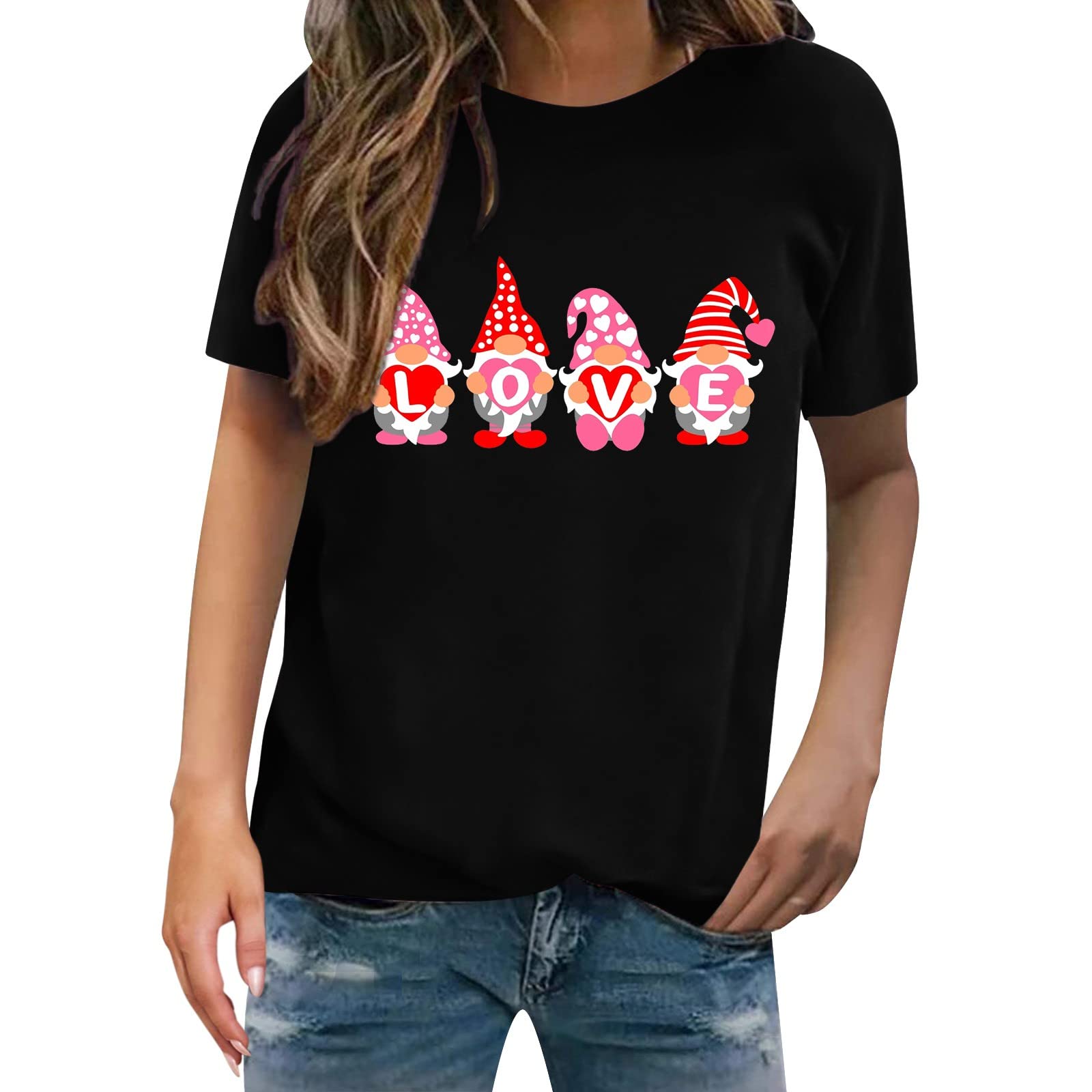 Women's Casual Short Sleeve Round Neck Printed Blouse - Loose Fit Summer Spring T-Shirt Top for Women - Perfect for Daily Wear, Dating, Office & Vacation Outfits