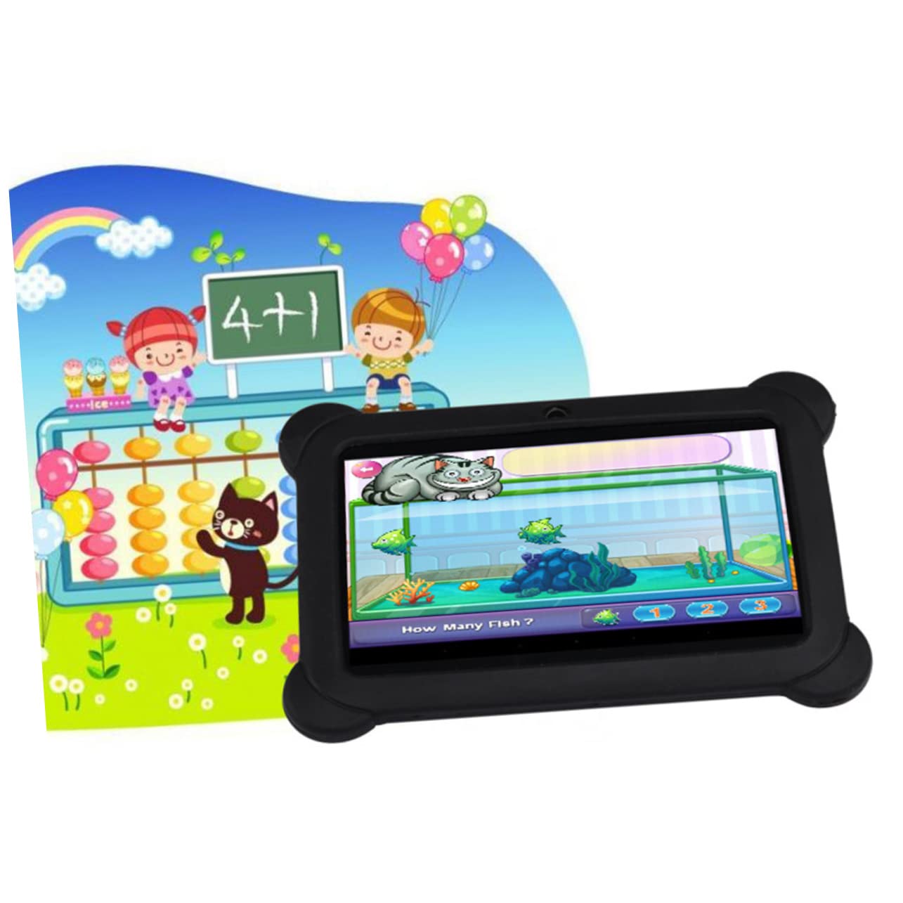Lurrose Q88 Kids Tablet - 7 Inch HD Display, Android Learning Pad for Children with Parental Control - Perfect for Education, Games & Entertainment at Home or Travel
