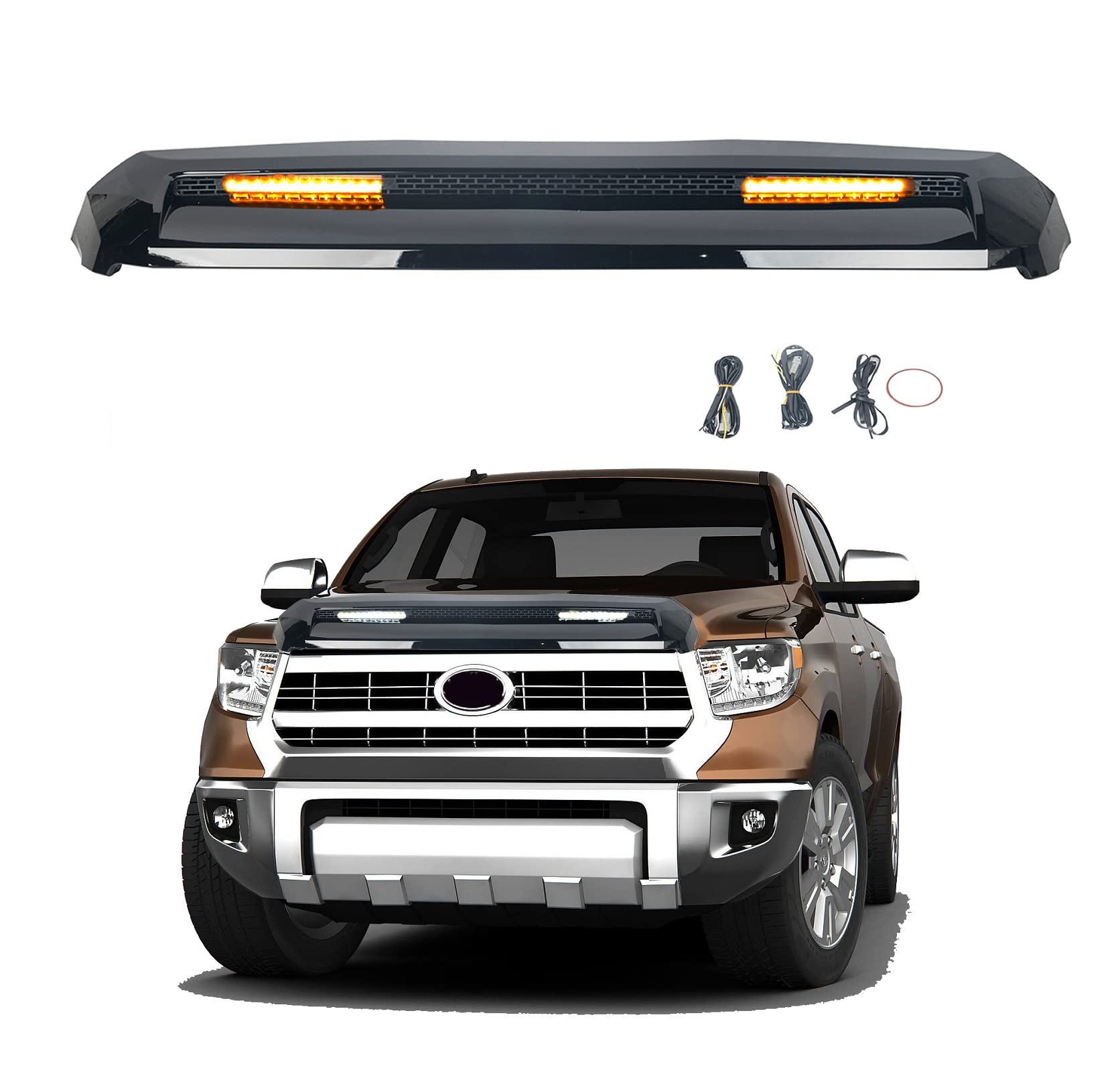 2014-2021 Car Front Bumper Grille Set - Gloss Black Replacement Grille for Enhanced Vehicle Style & Protection | Perfect for Off-Roading, Daily Commuting & Car Customization