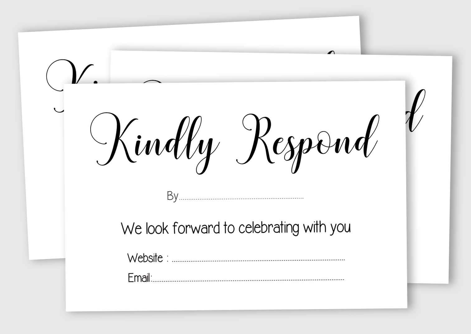 50 Blank RSVP Cards with White Envelopes, 4
