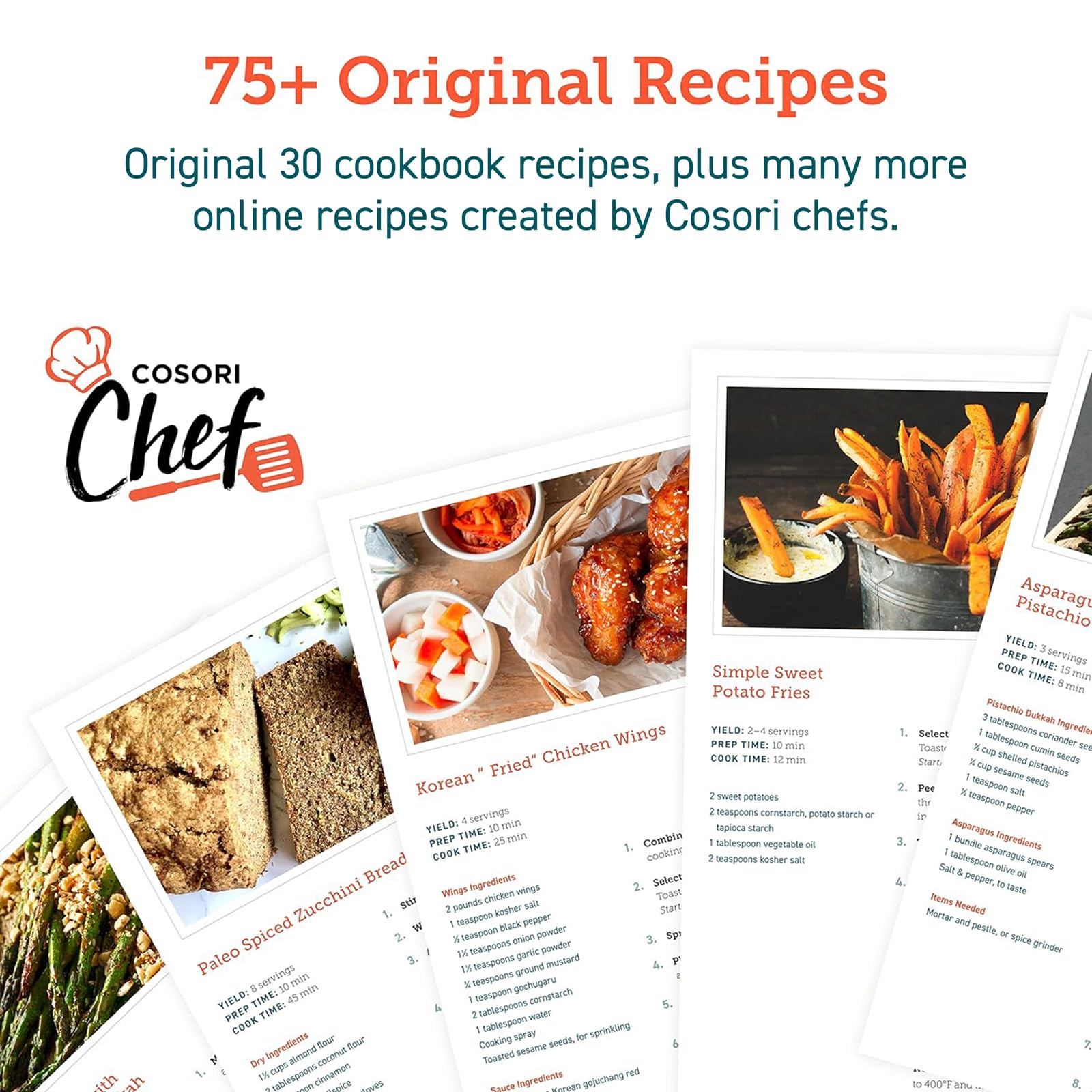COSORI Smart 12-in-1 Air Fryer Toaster Oven Combo with Convection, 26QT Countertop Oven for Baking, Roasting, Reheating, Broiling & Dehydrating - Includes 75 Recipes & 3 Accessories, Stainless Steel - Perfect for Healthy Cooking, Meal Prep & Family Dinners