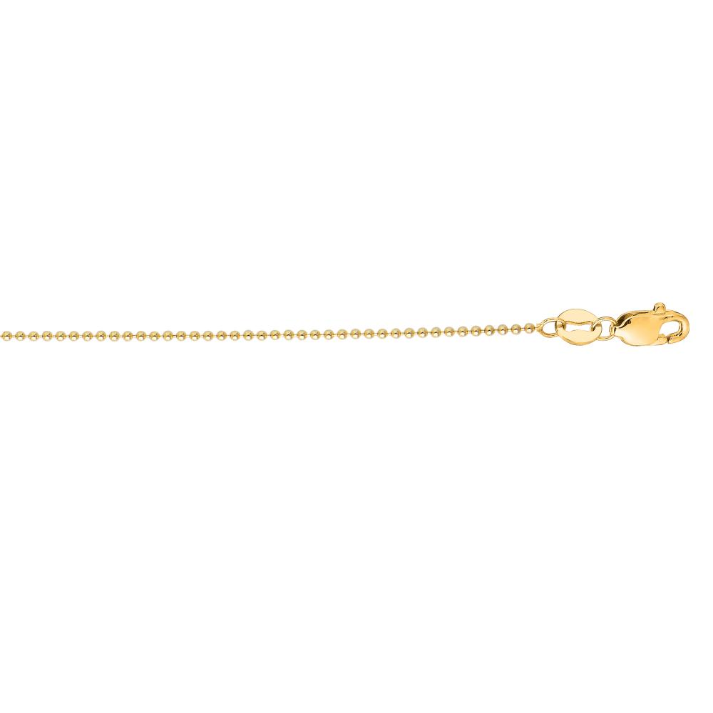 14K Gold 1mm Bead Chain Necklace - Dainty & Delicate Jewelry for Women - Perfect for Layering, Gift Giving & Everyday Wear