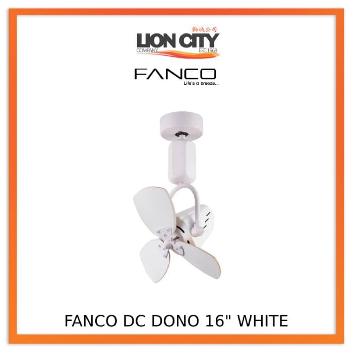 Fanco Dono 16 Inch DC Wall Mount/Corner Fan with Remote Control - Quiet & Energy Efficient for Bedroom, Office, or Living Room Cooling