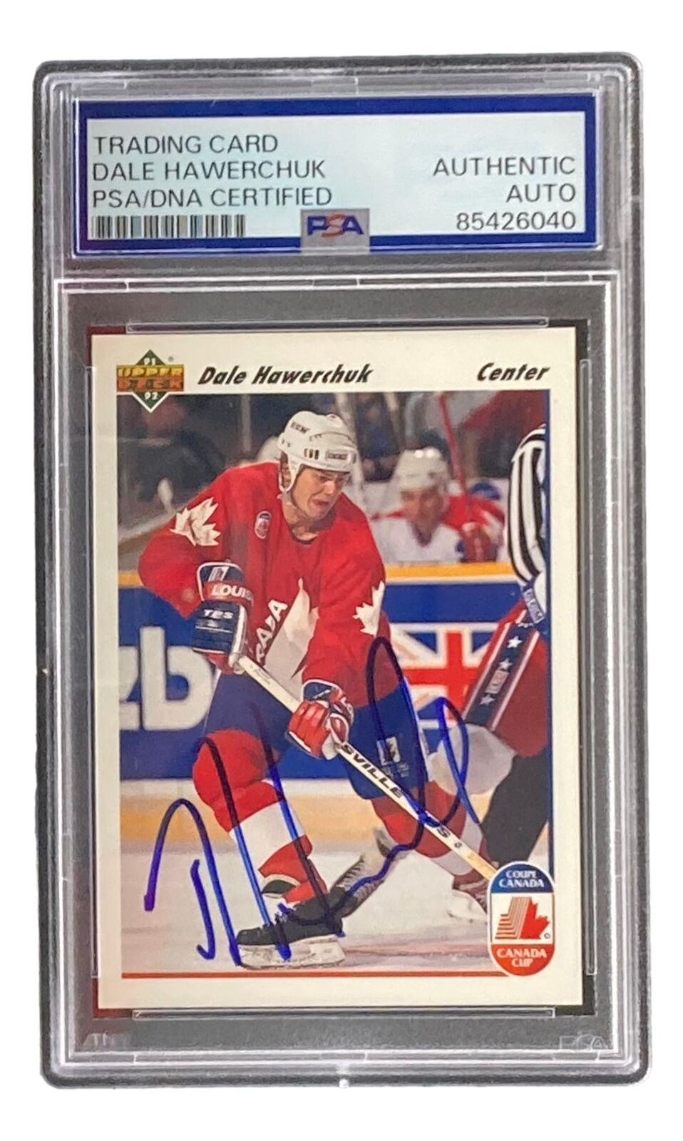 Dale Hawerchuk Autographed 1991 Upper Deck #12 Buffalo Sabres Hockey Card - PSA Certified - Perfect for NHL Collectors & Hockey Fans Display