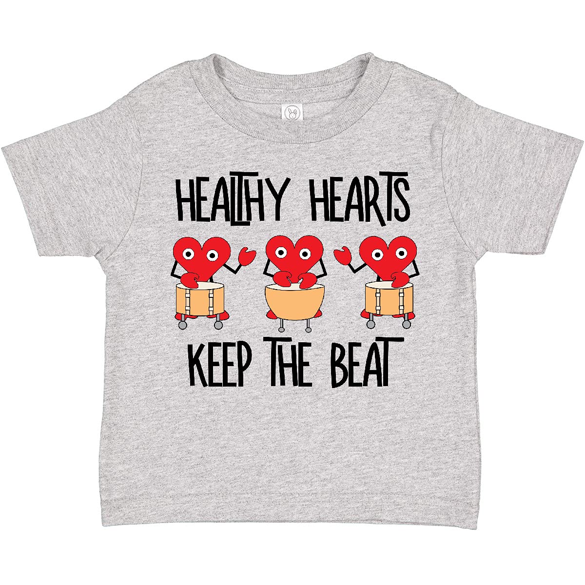 Inktastic Healthy Hearts Toddler T-Shirt - Cute Heart Print Cotton Tee for Boys & Girls - Perfect for Playdates, Daycare & Family Photos