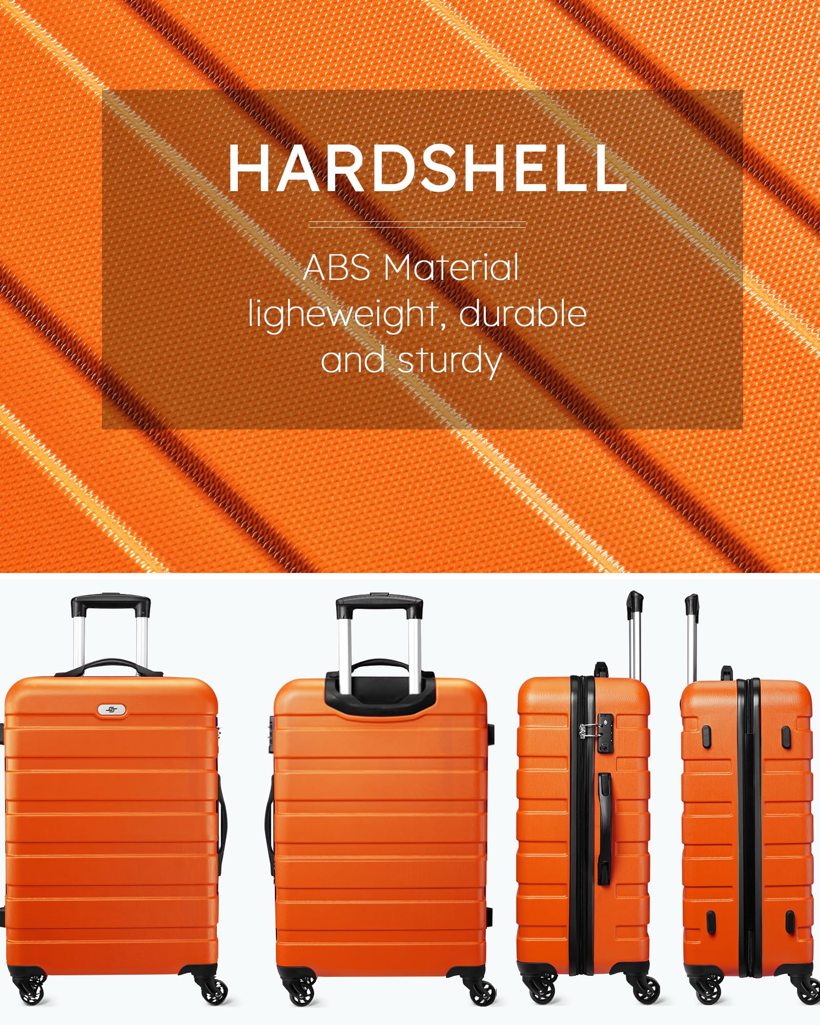 Suitour 2-Piece Hard Shell Luggage Set with Spinner Wheels & TSA Lock - 20