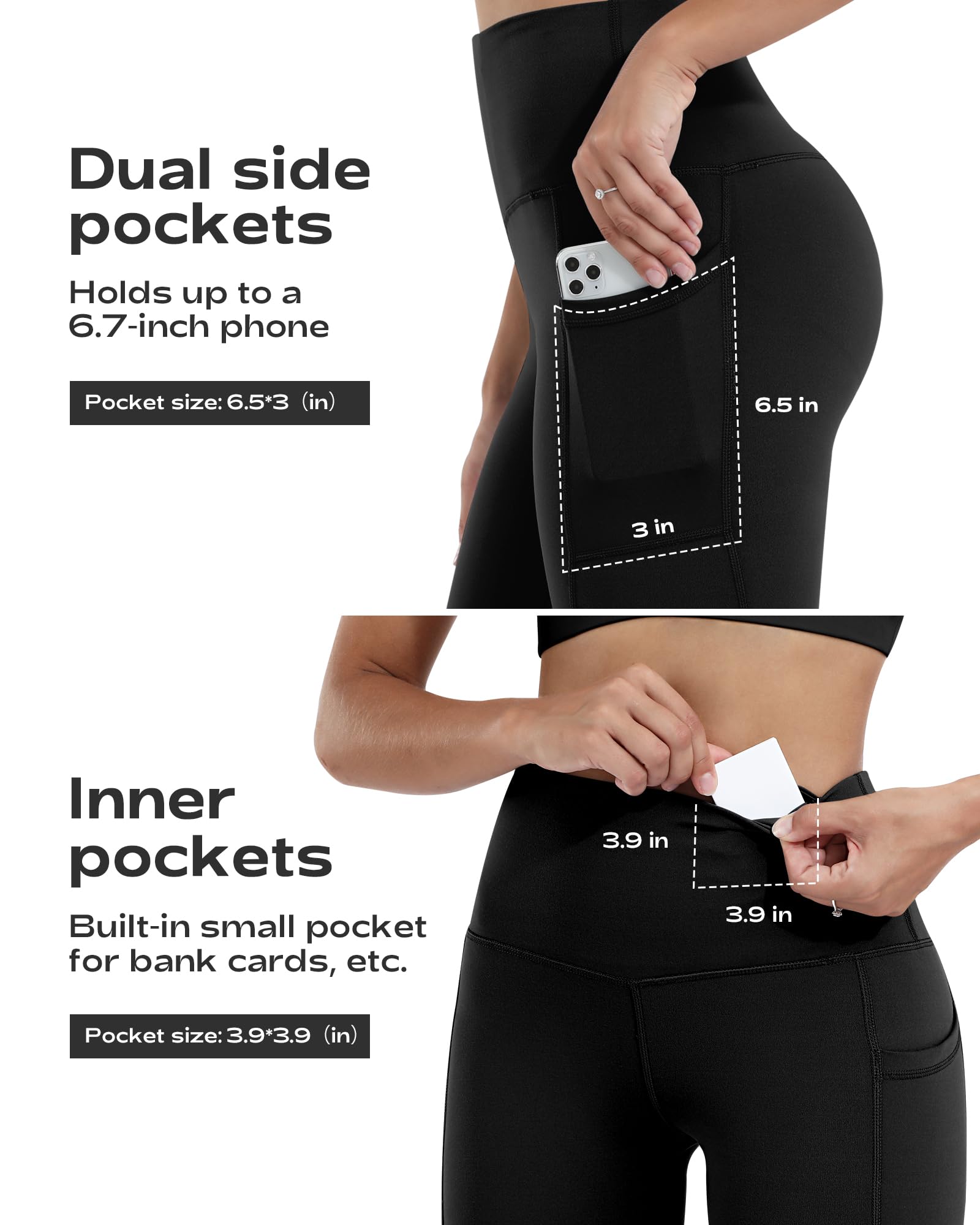 CHRLEISURE Women's High Waisted Yoga Pants with Pockets - Tummy Control Workout Leggings for Running, Gym & Lounge Wear