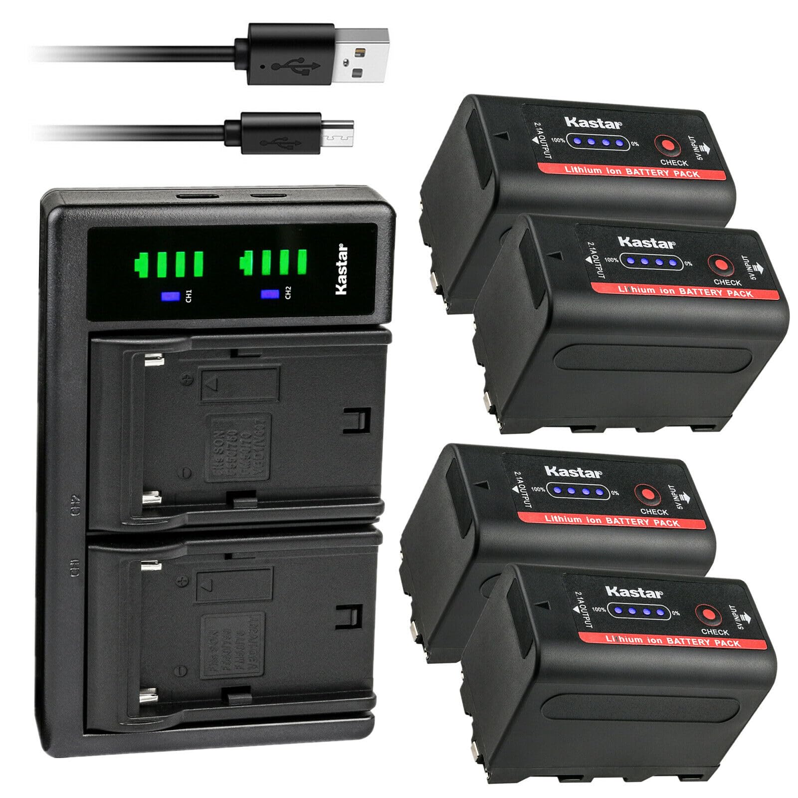 Kastar 4-Pack NP-F780 Replacement Batteries & LTD2 USB Charger Kit for Sony DCR-TRV Series Cameras - Perfect for Travel Vlogging, Outdoor Shooting and Extended Photography Sessions