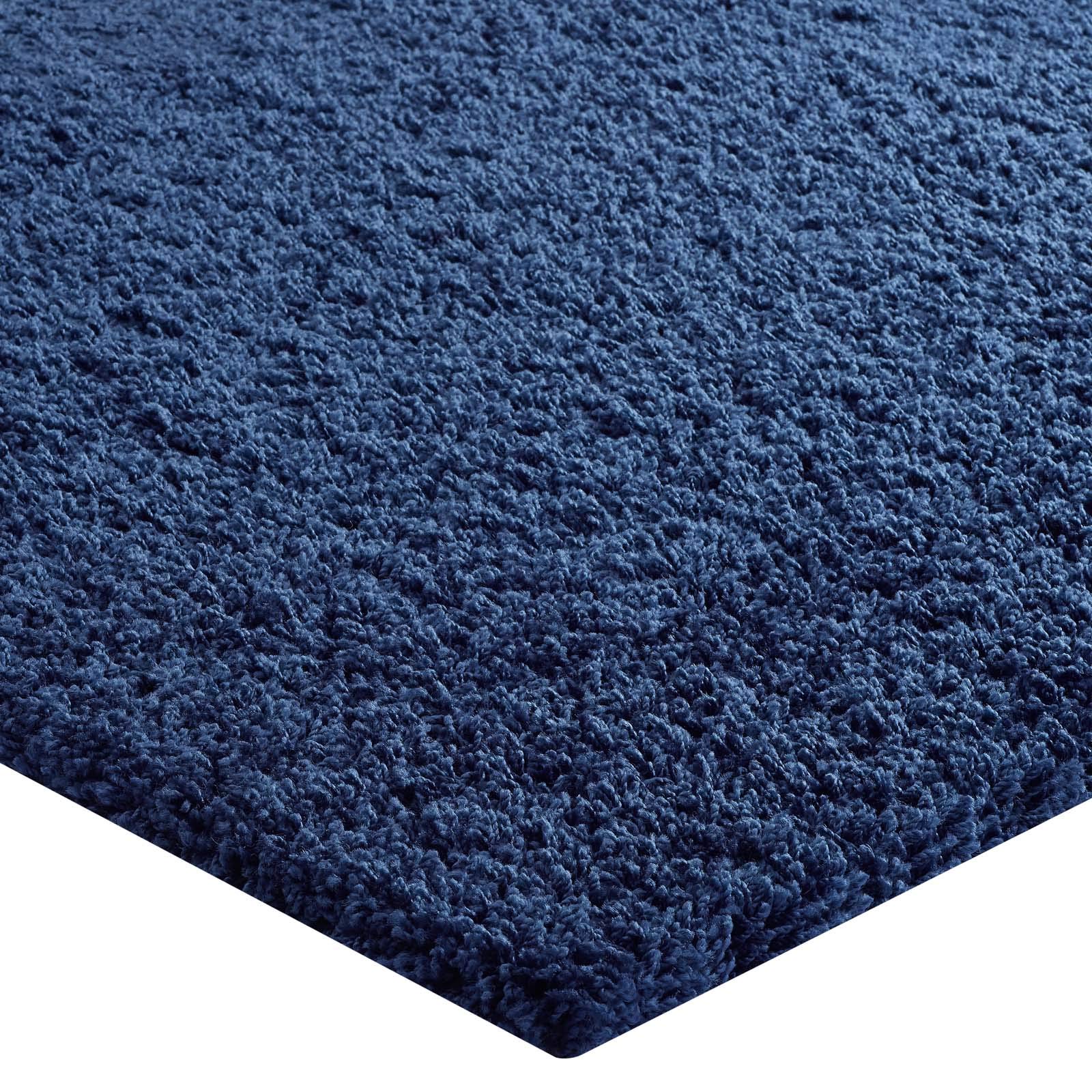 Modern Contemporary Urban Design Navy Blue Area Rug - Non-Slip Living Room Carpet, Soft Fabric Runner for Lounge, Bedroom & Hallway Decor - Perfect for Home, Office & Dorm