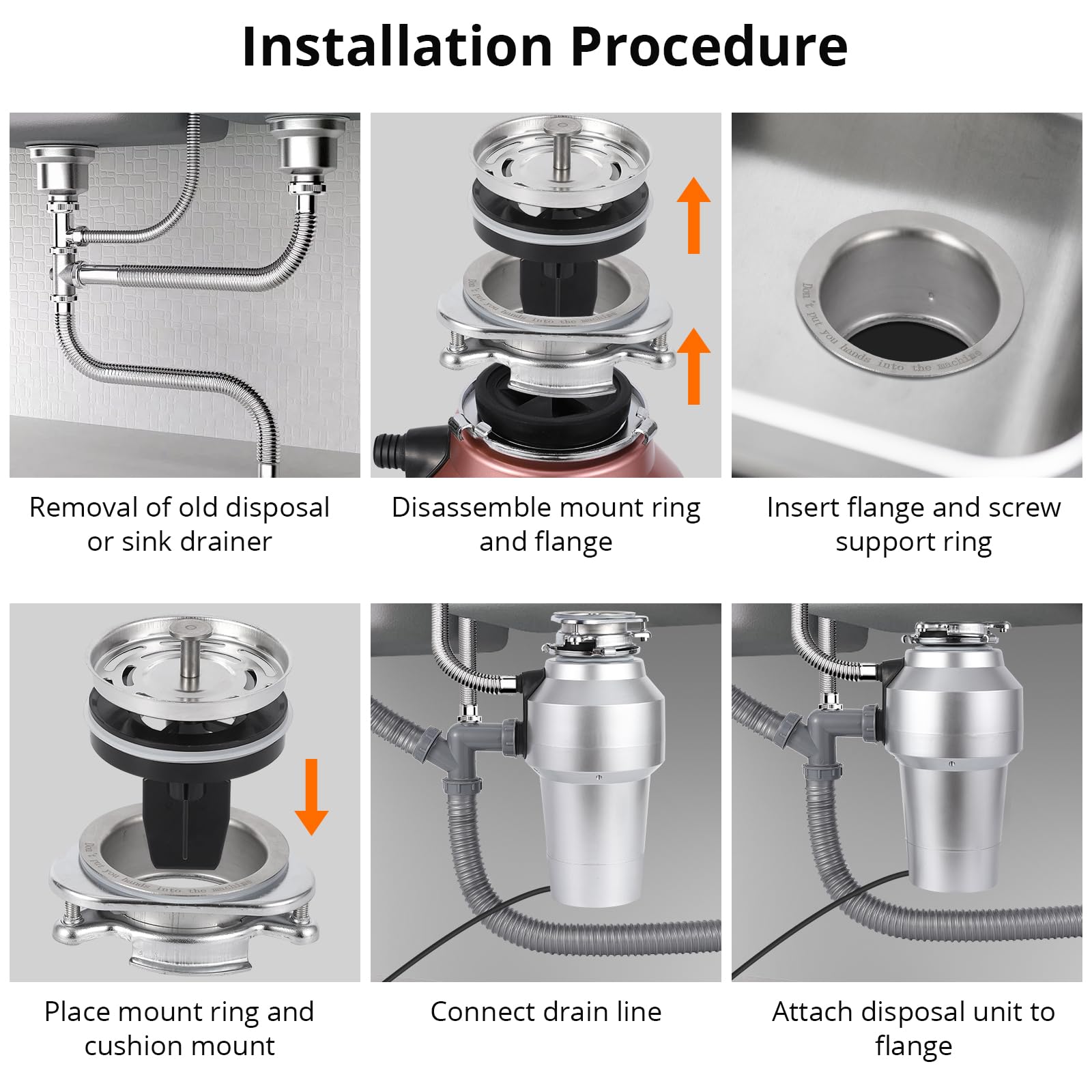 GARVEE 3/4 HP Under Sink Garbage Disposal with Air Switch - 560W Continuous Feed Food Waste Disposer - 4200 RPM - Rose Gold - Ideal for Kitchen Waste Management & Dish Cleaning