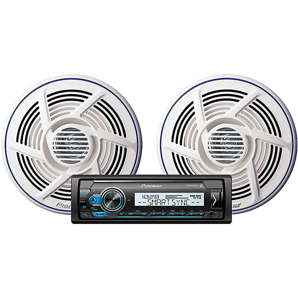 Pioneer MXT MS316BT Single DIN Marine Digital Media Receiver with 6.5 Inch Speakers - Waterproof Bluetooth Stereo System for Boats, Yachts & Marine Vehicles